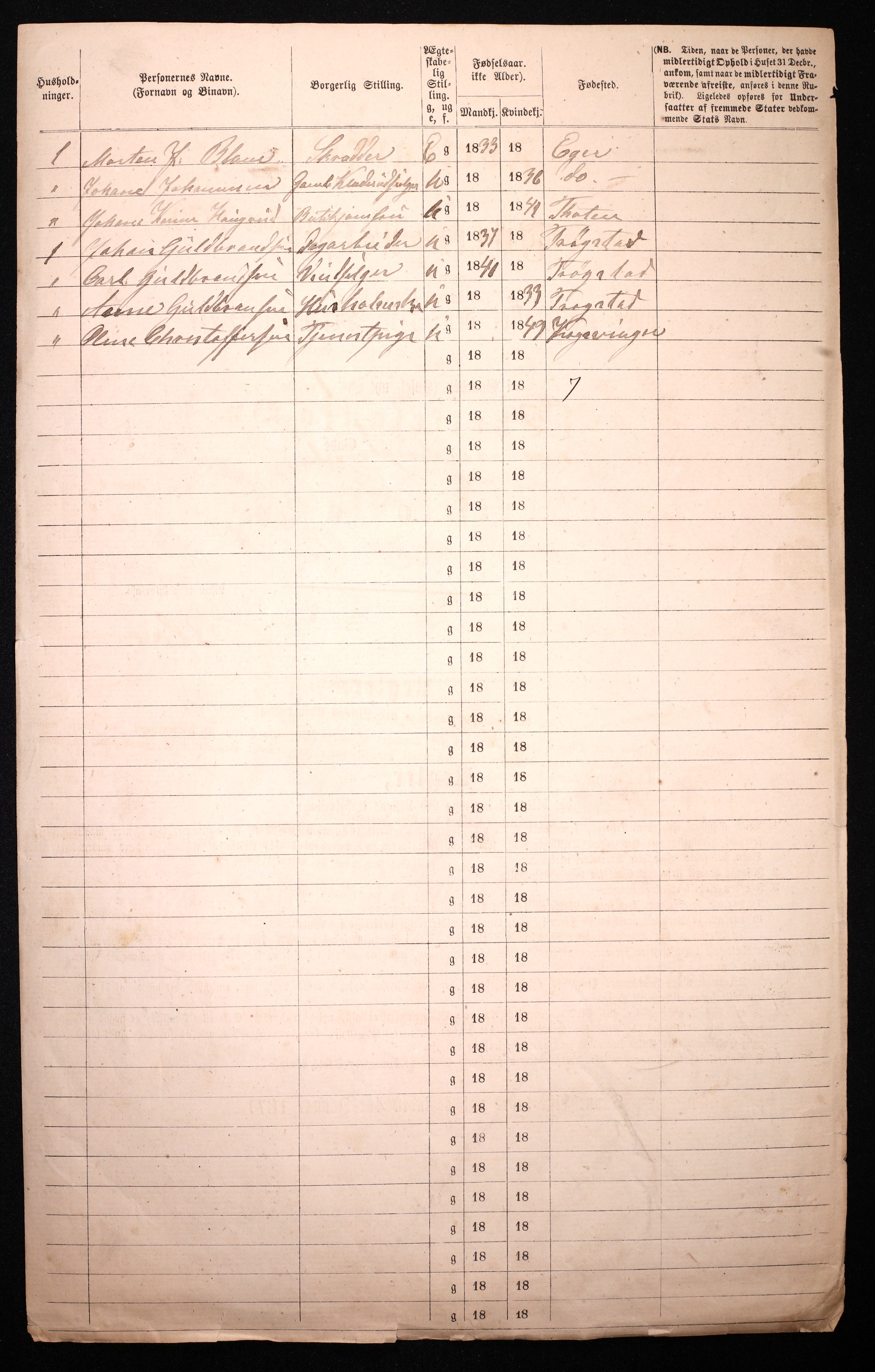 RA, 1870 census for 0301 Kristiania, 1870, p. 1239