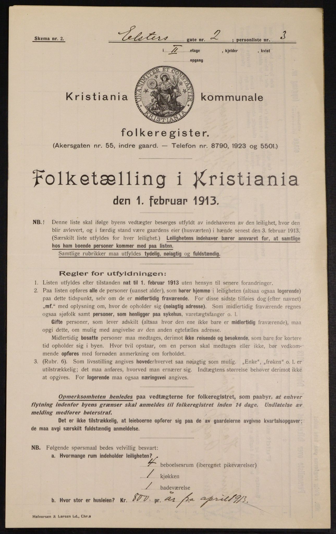 OBA, Municipal Census 1913 for Kristiania, 1913, p. 20965