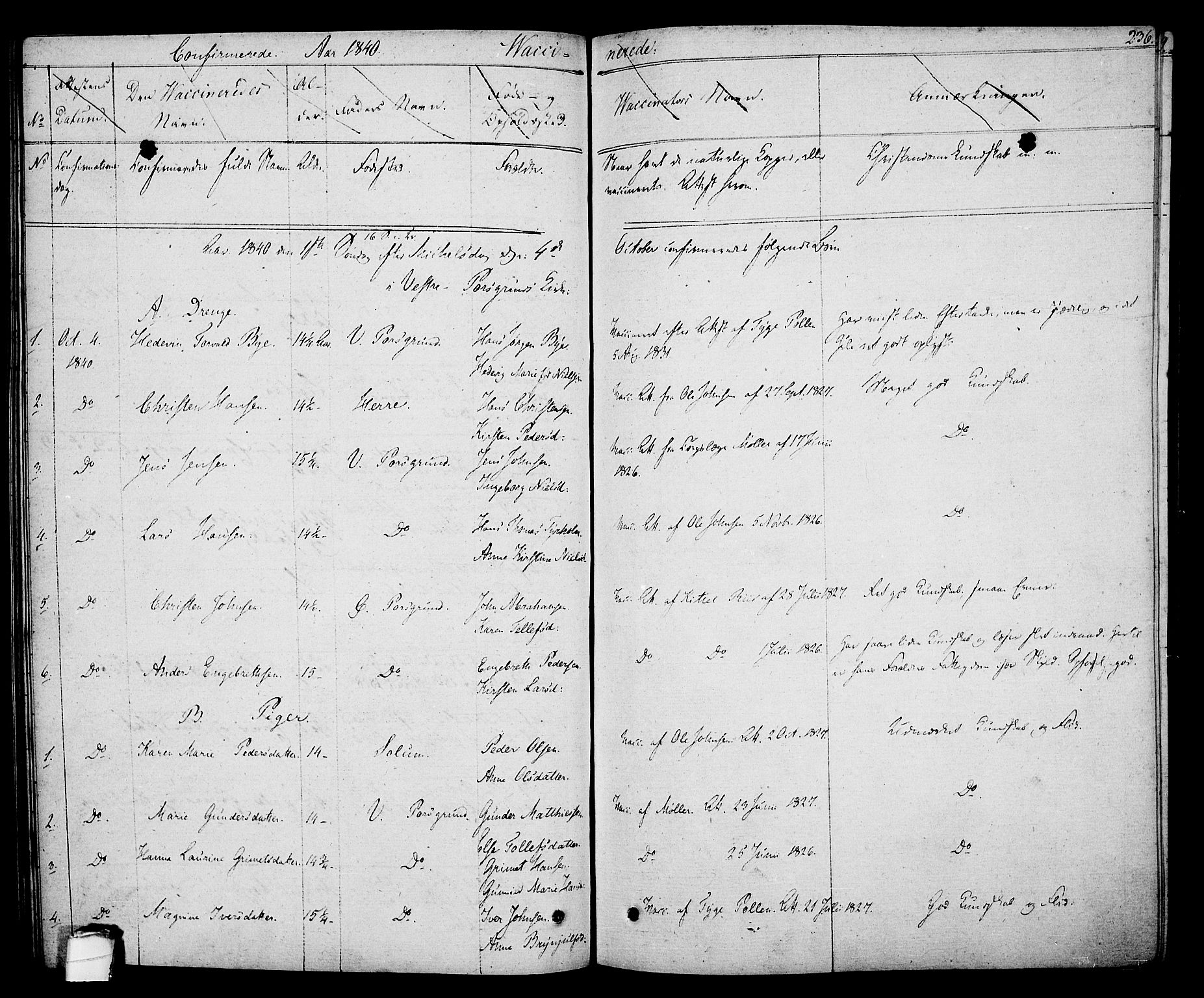 Porsgrunn kirkebøker , SAKO/A-104/F/Fa/L0005: Parish register (official) no. 5, 1828-1840, p. 236