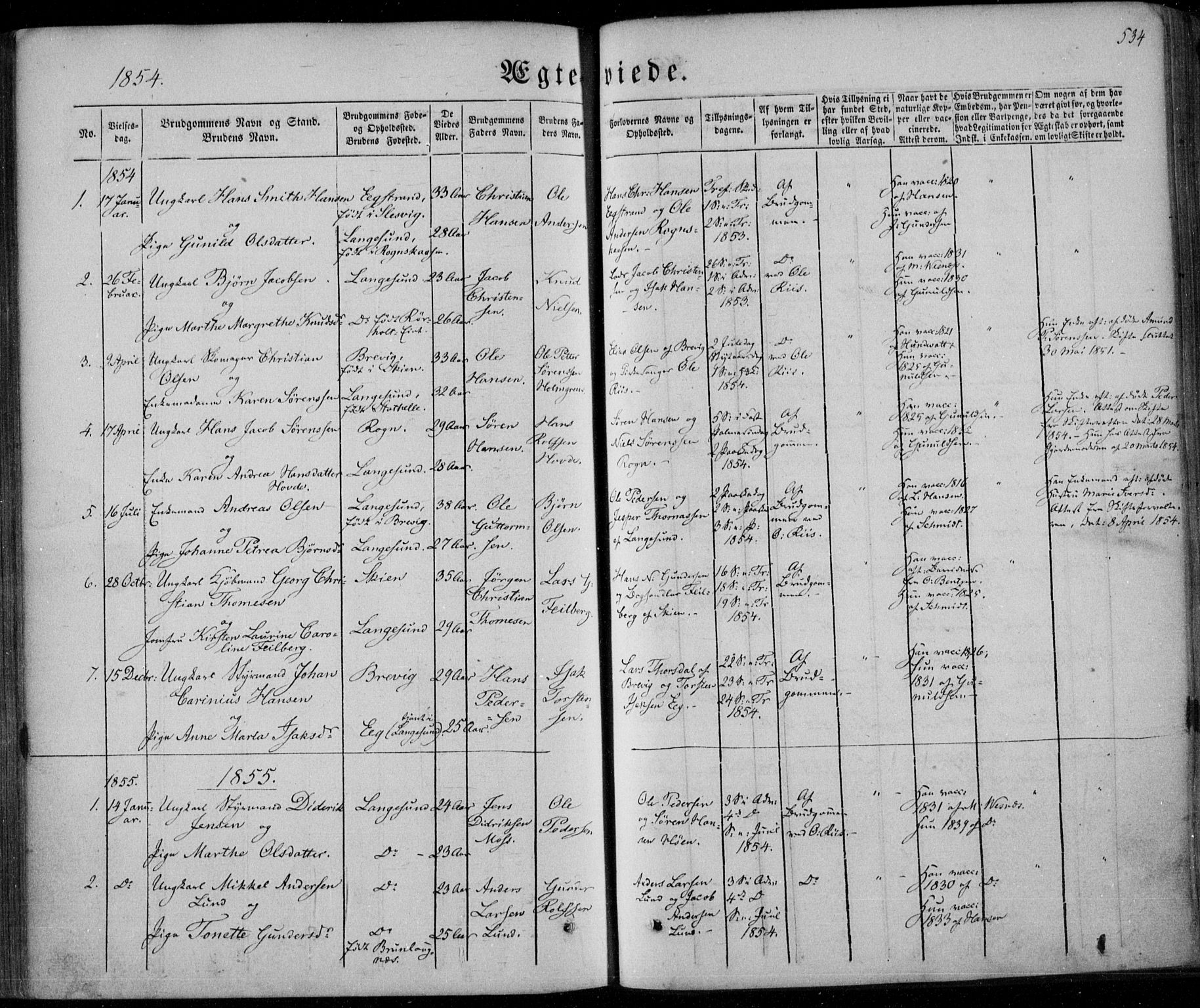 Bamble kirkebøker, SAKO/A-253/F/Fa/L0005: Parish register (official) no. I 5, 1854-1869, p. 534