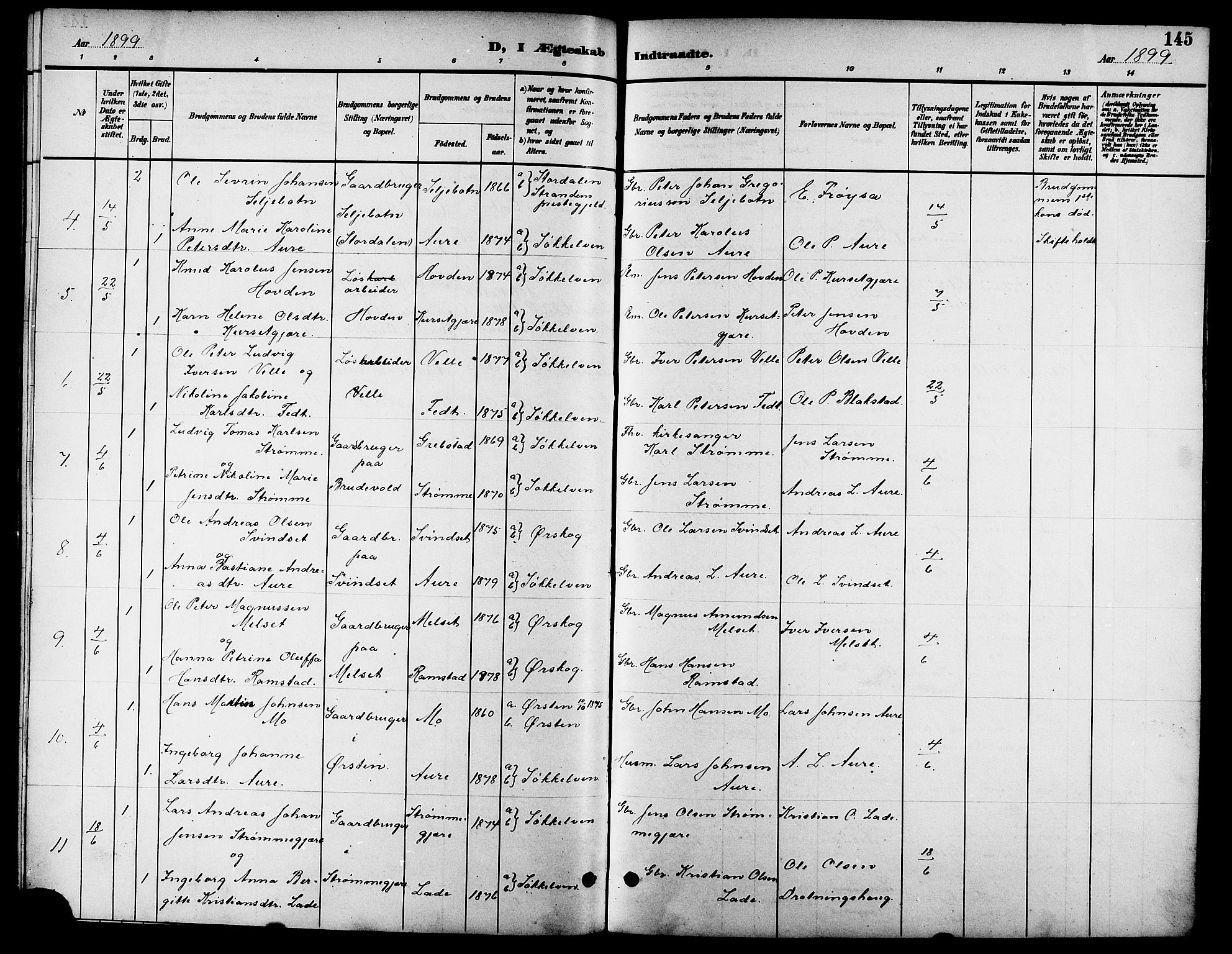 Ministerialprotokoller, klokkerbøker og fødselsregistre - Møre og Romsdal, AV/SAT-A-1454/523/L0340: Parish register (copy) no. 523C03, 1892-1902, p. 145