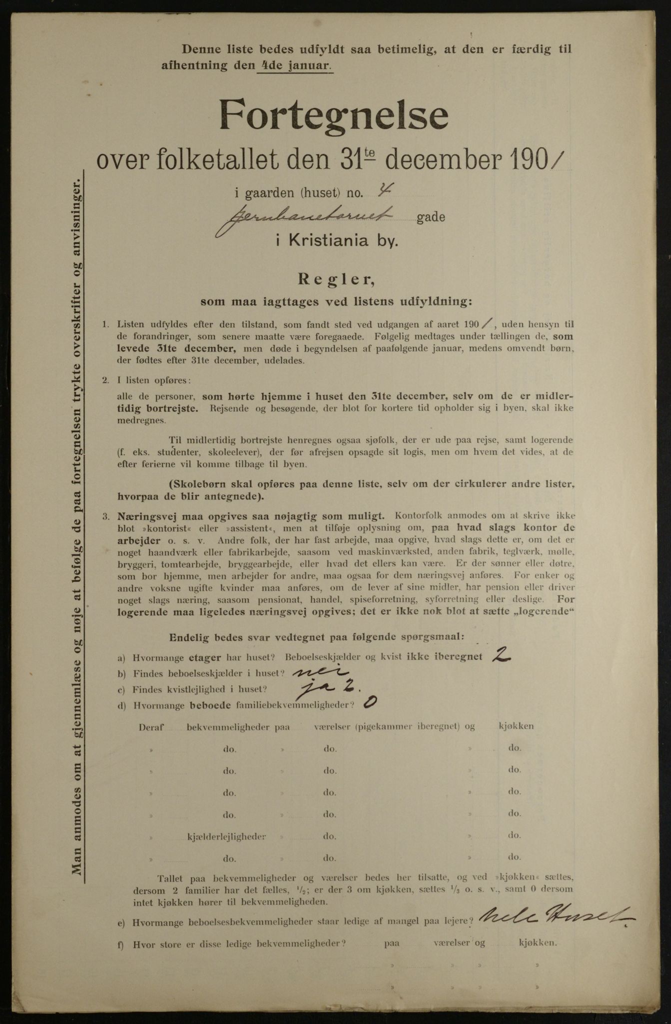 OBA, Municipal Census 1901 for Kristiania, 1901, p. 7287