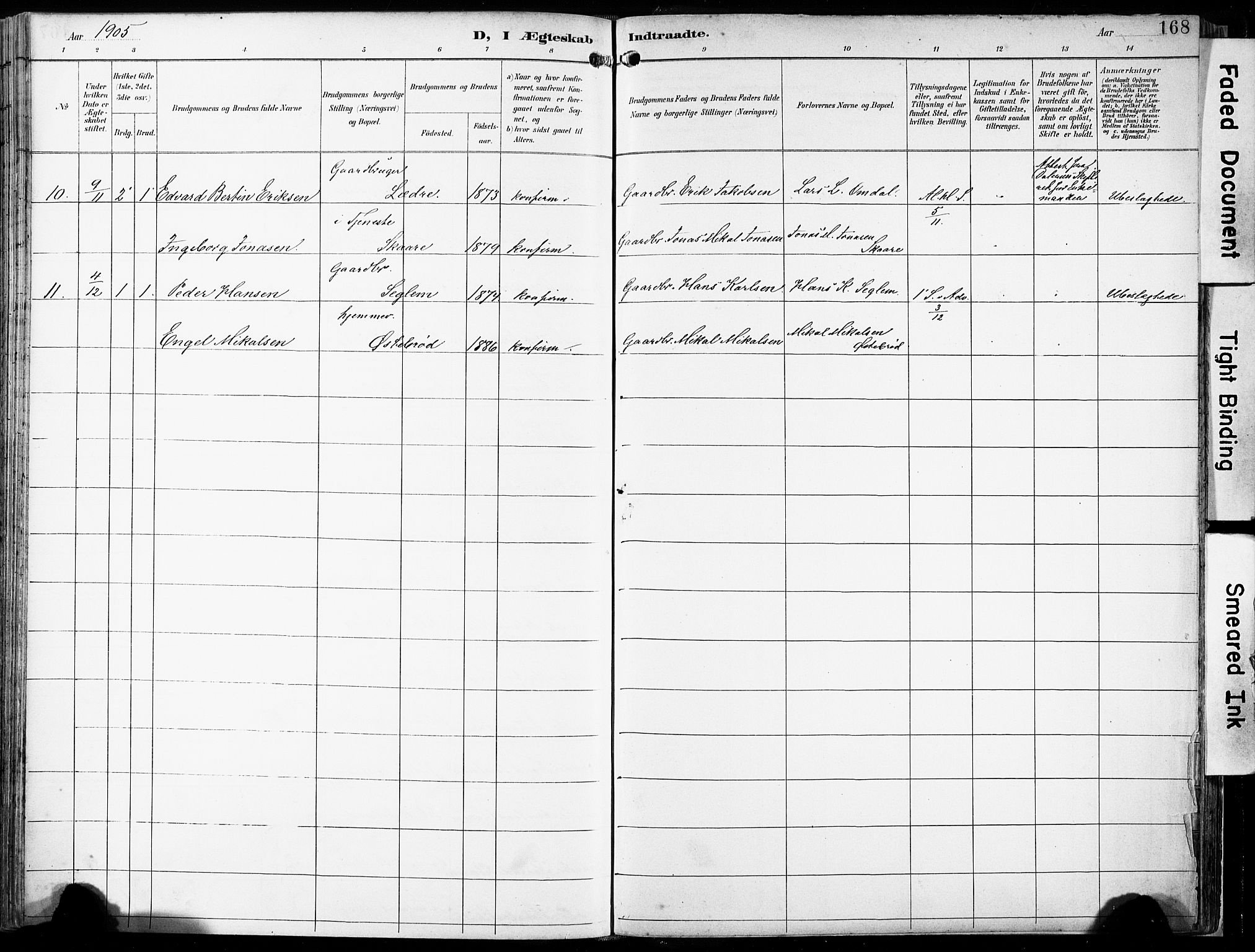 Eigersund sokneprestkontor, AV/SAST-A-101807/S08/L0018: Parish register (official) no. A 17, 1892-1905, p. 168