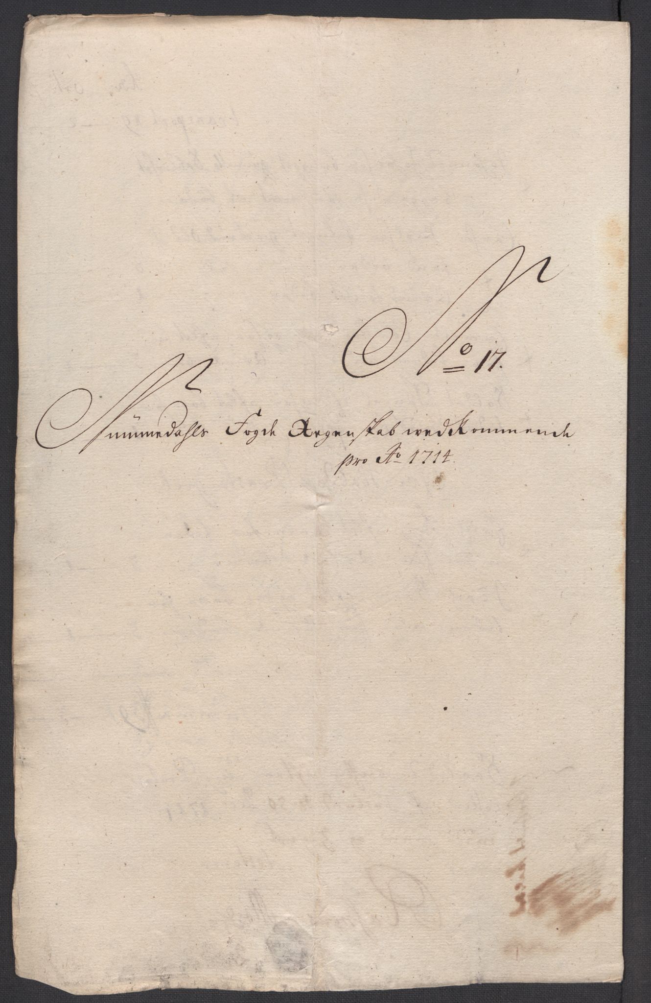 Rentekammeret inntil 1814, Reviderte regnskaper, Fogderegnskap, AV/RA-EA-4092/R64/L4435: Fogderegnskap Namdal, 1714, p. 160