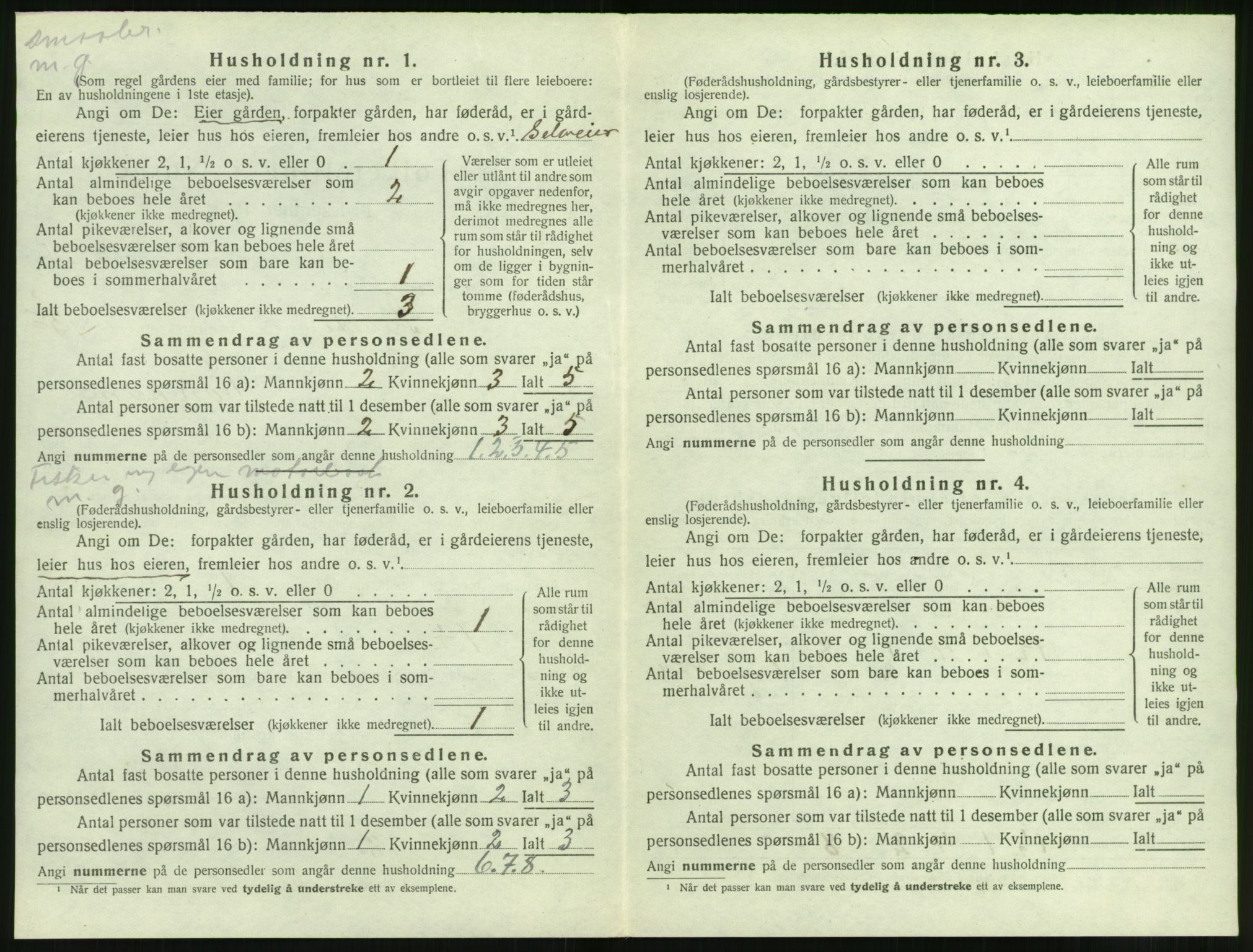 SAT, 1920 census for Sande (MR), 1920, p. 353