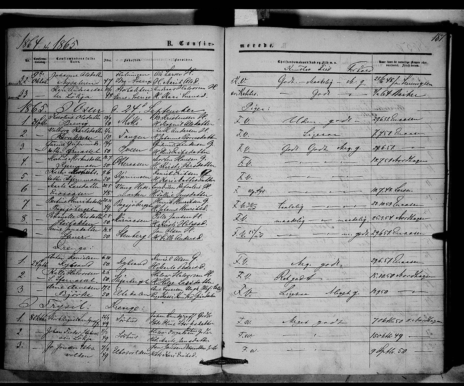 Trysil prestekontor, AV/SAH-PREST-046/H/Ha/Haa/L0005: Parish register (official) no. 5, 1851-1865, p. 187