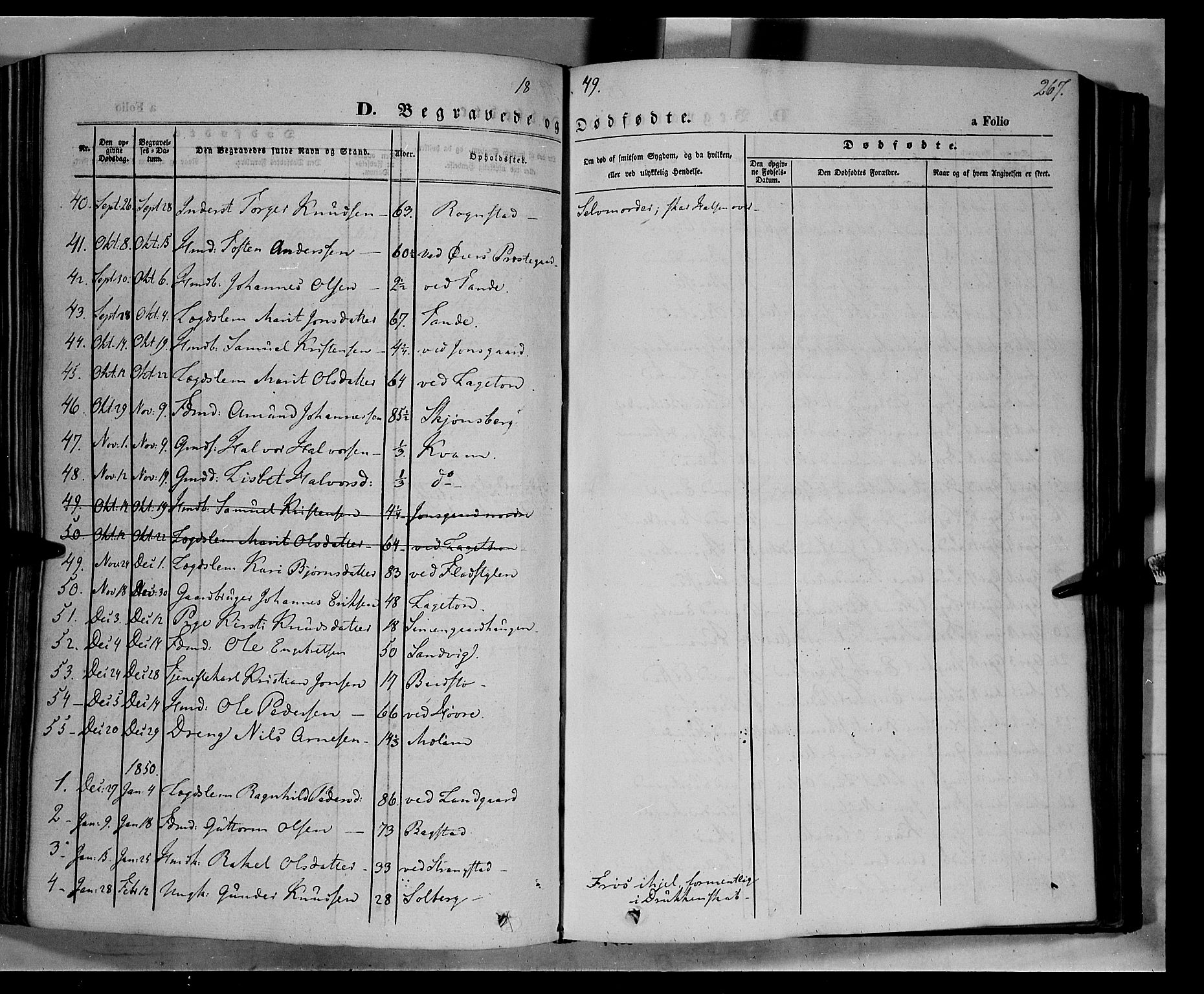 Øyer prestekontor, SAH/PREST-084/H/Ha/Haa/L0005: Parish register (official) no. 5, 1842-1857, p. 267