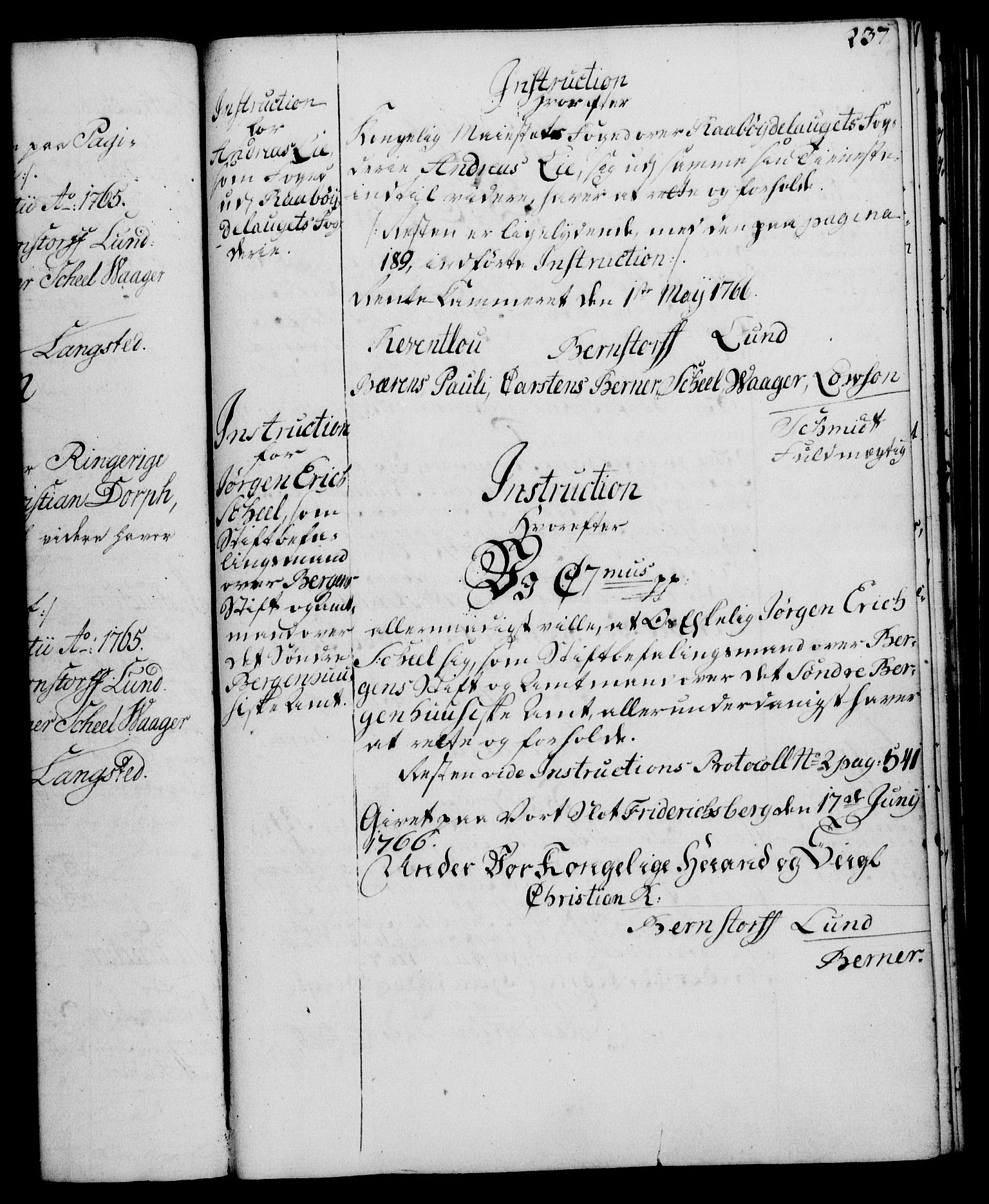 Rentekammeret, Kammerkanselliet, RA/EA-3111/G/Gg/Ggi/L0003: Norsk instruksjonsprotokoll med register (merket RK 53.36), 1751-1775, p. 237