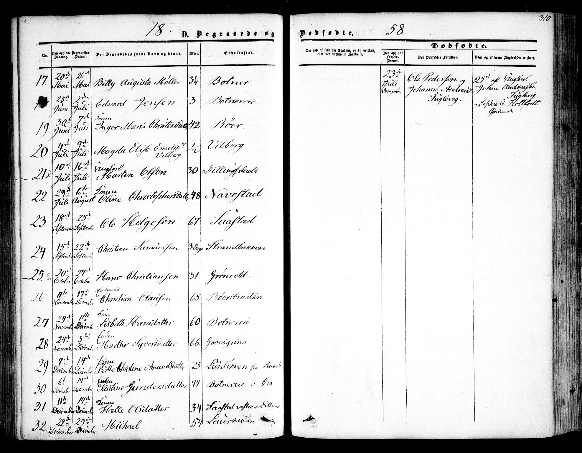 Rygge prestekontor Kirkebøker, SAO/A-10084b/F/Fa/L0005: Parish register (official) no. 5, 1852-1871, p. 310