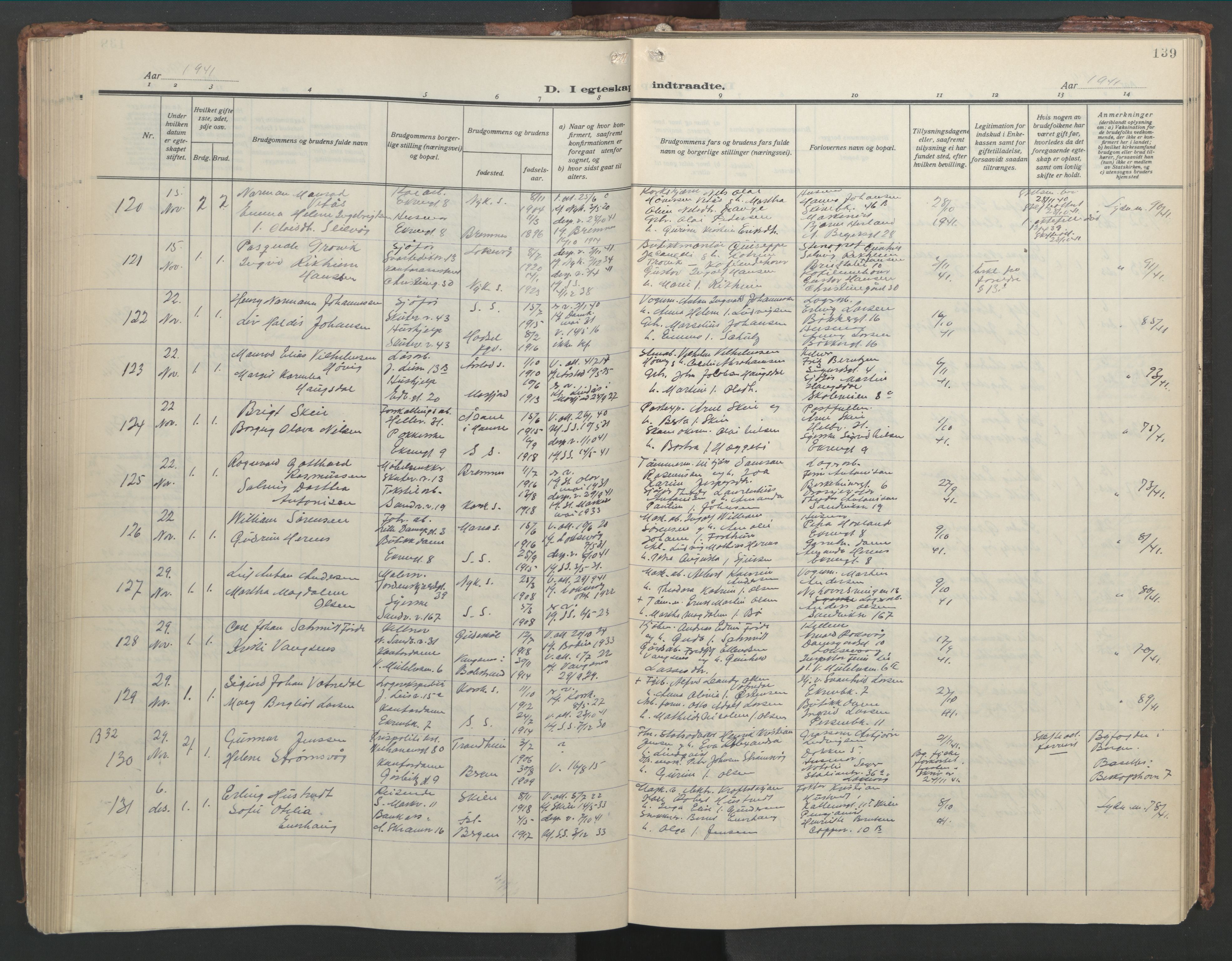 Sandviken Sokneprestembete, AV/SAB-A-77601/H/Hb/L0015: Parish register (copy) no. D 2, 1929-1953, p. 138b-139a