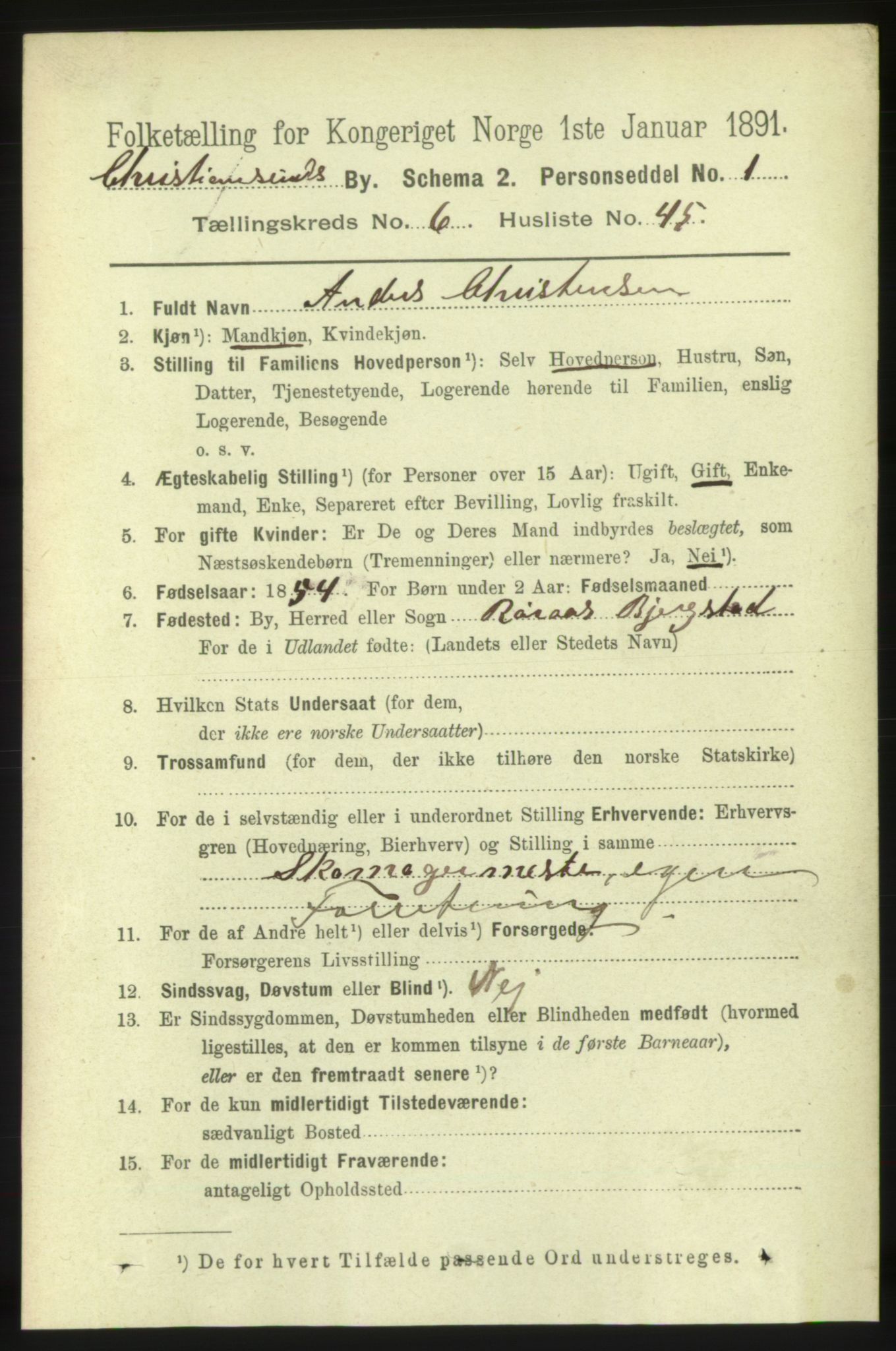 RA, 1891 census for 1503 Kristiansund, 1891, p. 5529