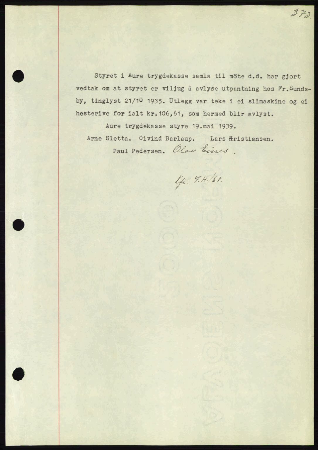 Nordmøre sorenskriveri, AV/SAT-A-4132/1/2/2Ca: Mortgage book no. B85, 1939-1939, Diary no: : 1328/1939