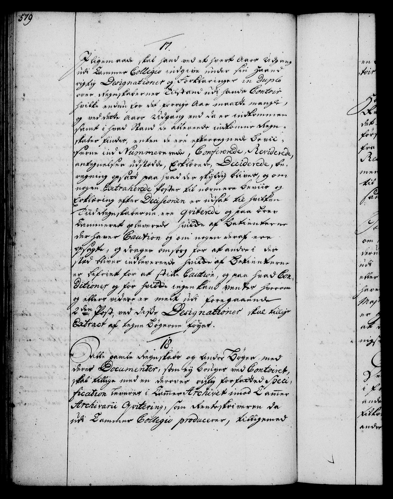 Rentekammeret, Kammerkanselliet, RA/EA-3111/G/Gg/Ggi/L0002: Norsk instruksjonsprotokoll med register (merket RK 53.35), 1729-1751, p. 579