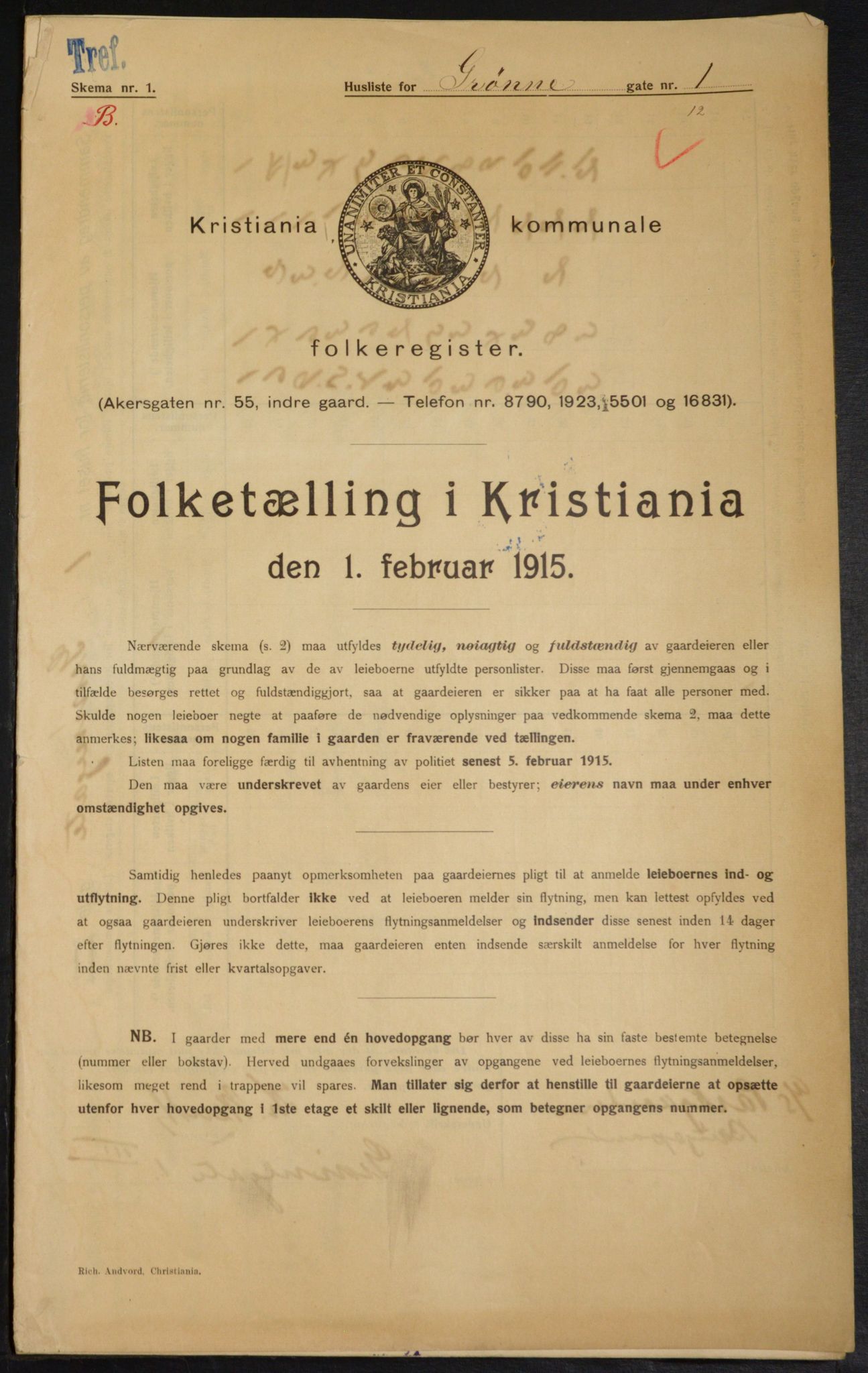 OBA, Municipal Census 1915 for Kristiania, 1915, p. 31860