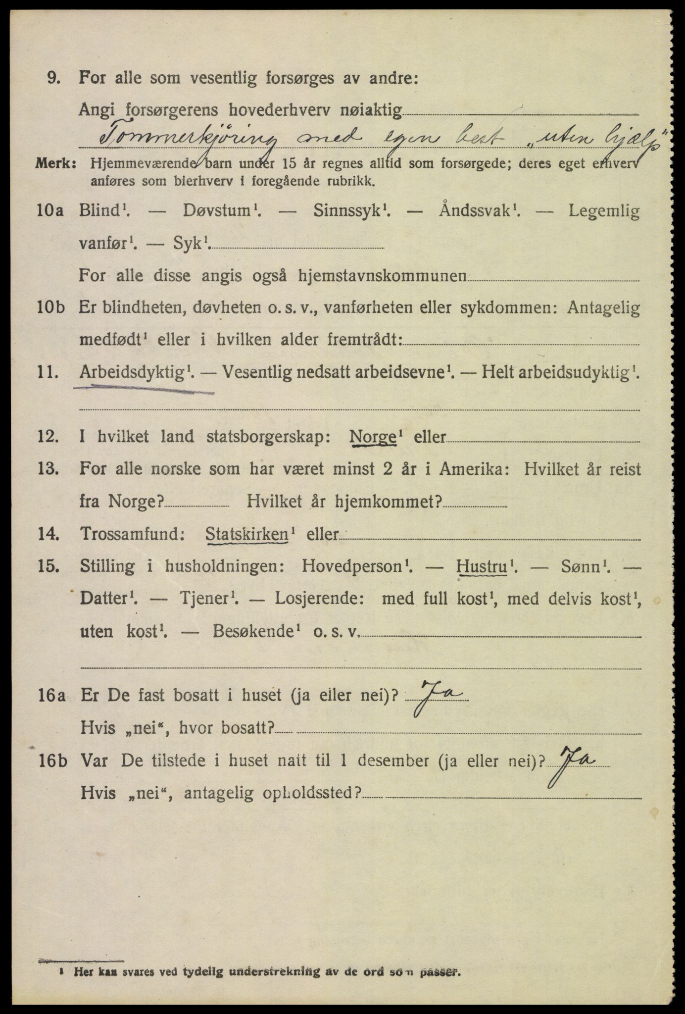 SAH, 1920 census for Trysil, 1920, p. 6558