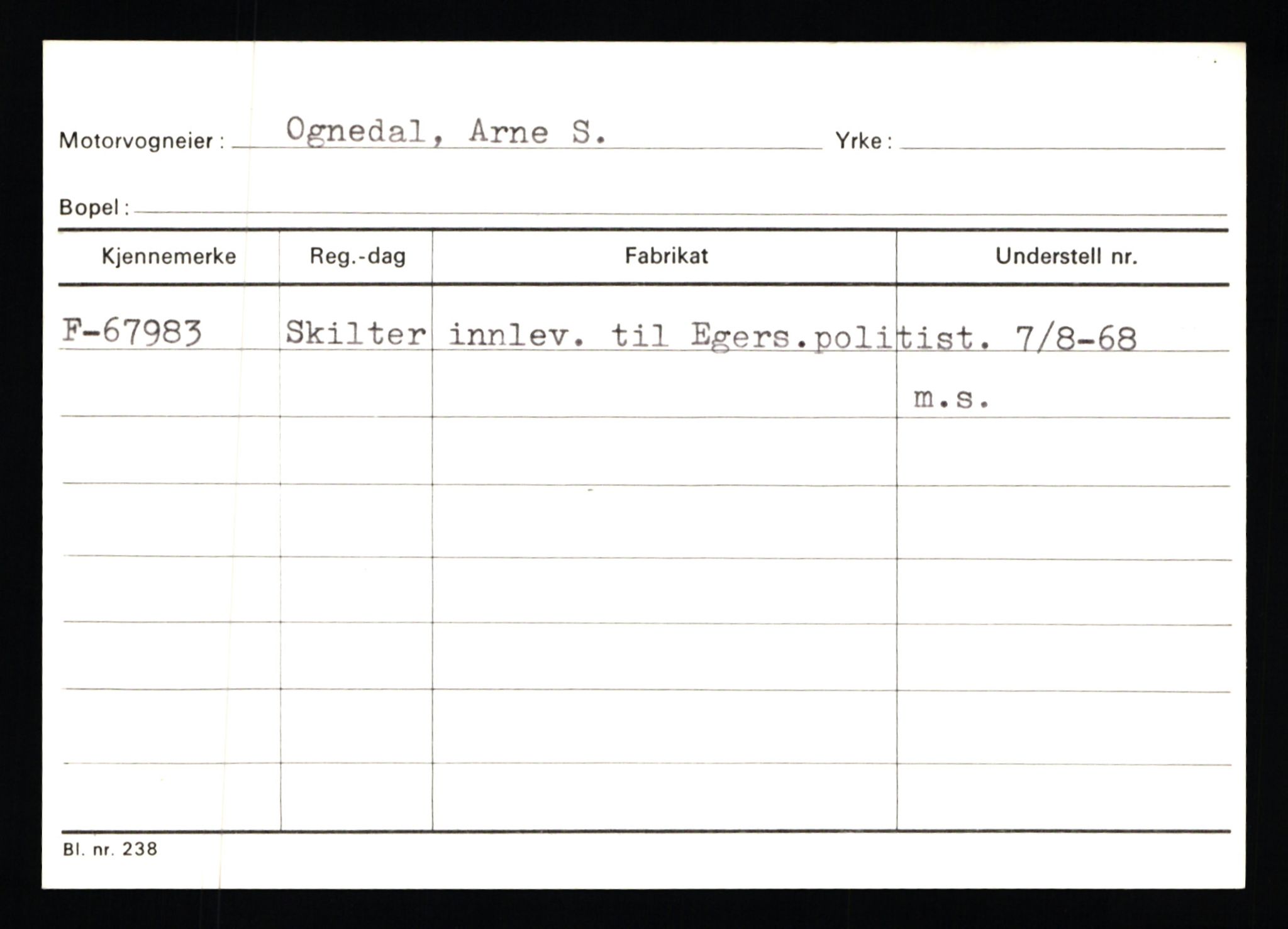 Stavanger trafikkstasjon, SAST/A-101942/0/G/L0008: Registreringsnummer: 67519 - 84533, 1930-1971, p. 24