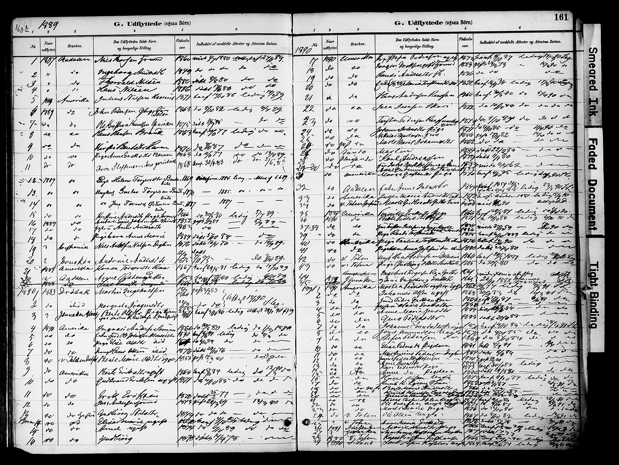 Gran prestekontor, SAH/PREST-112/H/Ha/Haa/L0020: Parish register (official) no. 20, 1889-1899, p. 161