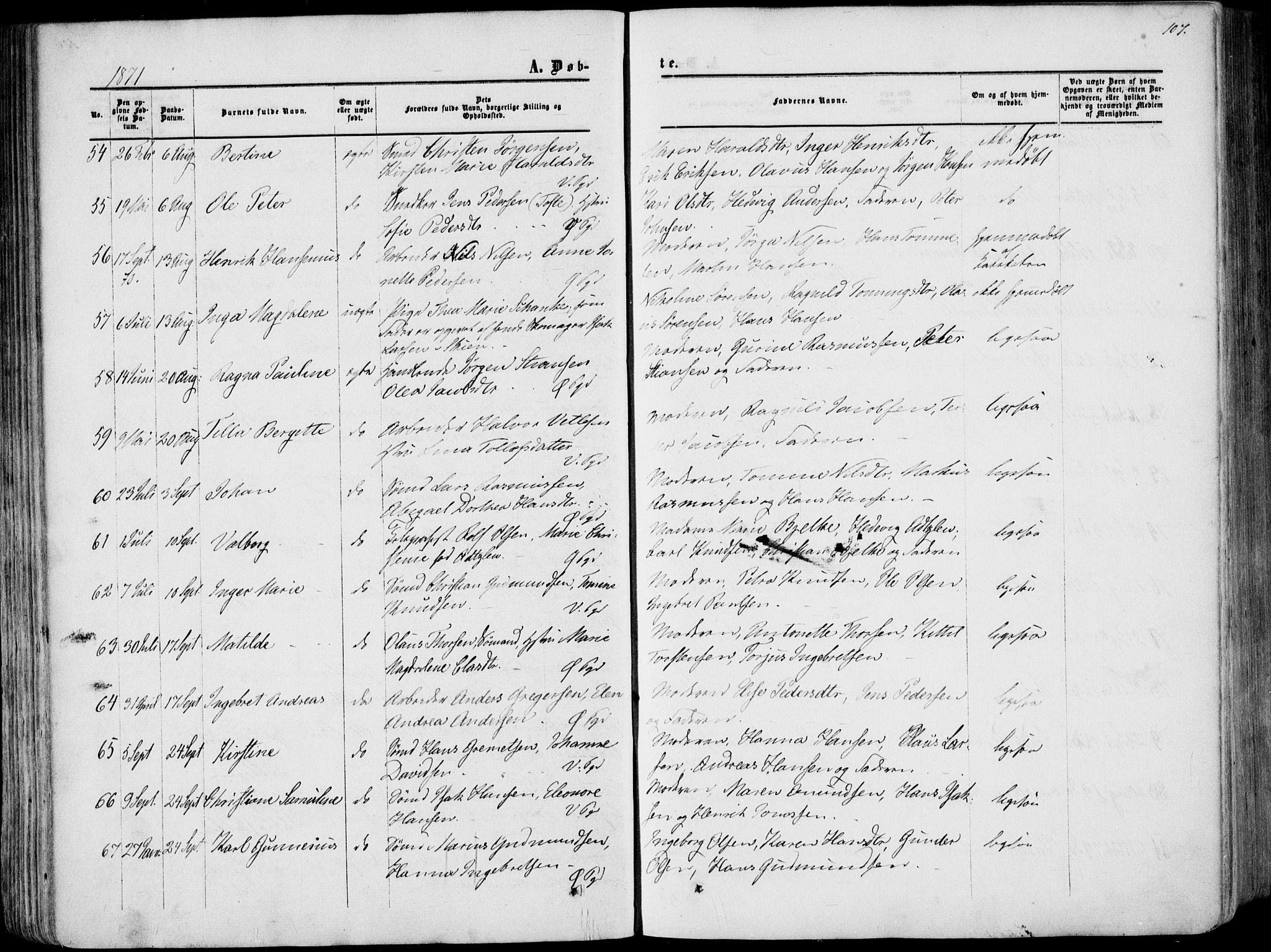 Porsgrunn kirkebøker , AV/SAKO-A-104/F/Fa/L0007: Parish register (official) no. 7, 1858-1877, p. 107