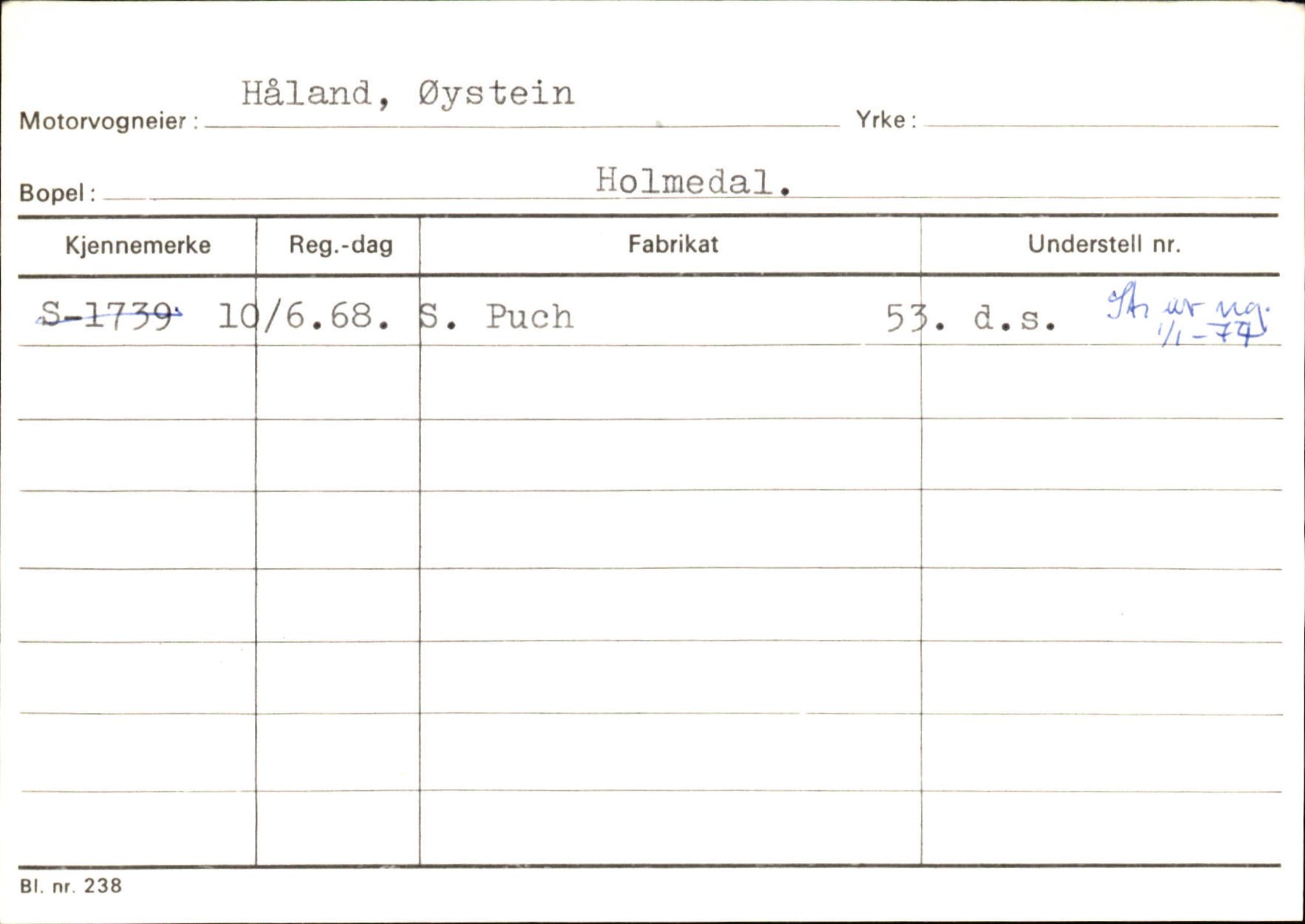 Statens vegvesen, Sogn og Fjordane vegkontor, SAB/A-5301/4/F/L0125: Eigarregister Sogndal V-Å. Aurland A-Å. Fjaler A-N, 1945-1975, p. 2215