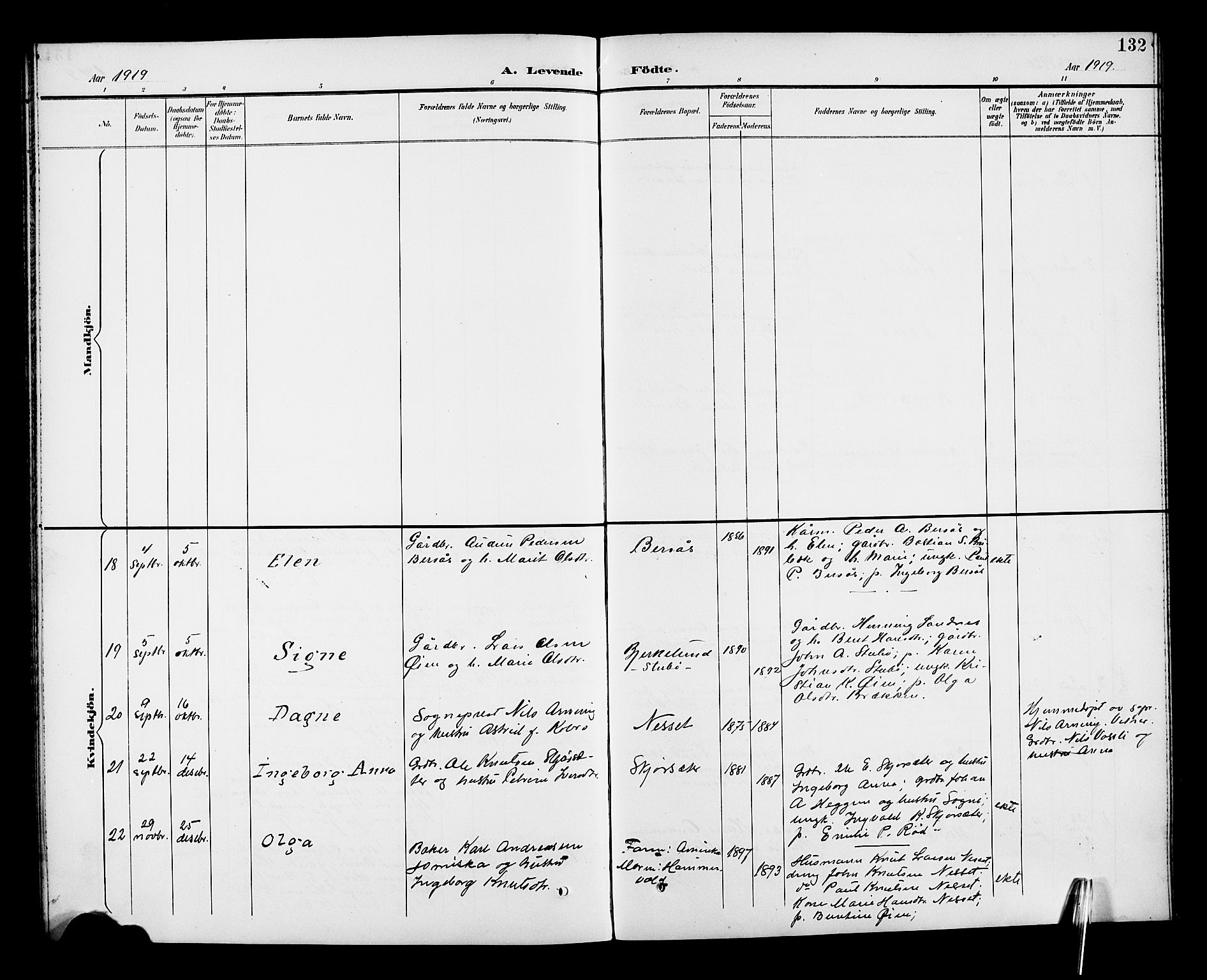 Ministerialprotokoller, klokkerbøker og fødselsregistre - Møre og Romsdal, SAT/A-1454/551/L0632: Parish register (copy) no. 551C04, 1894-1920, p. 132