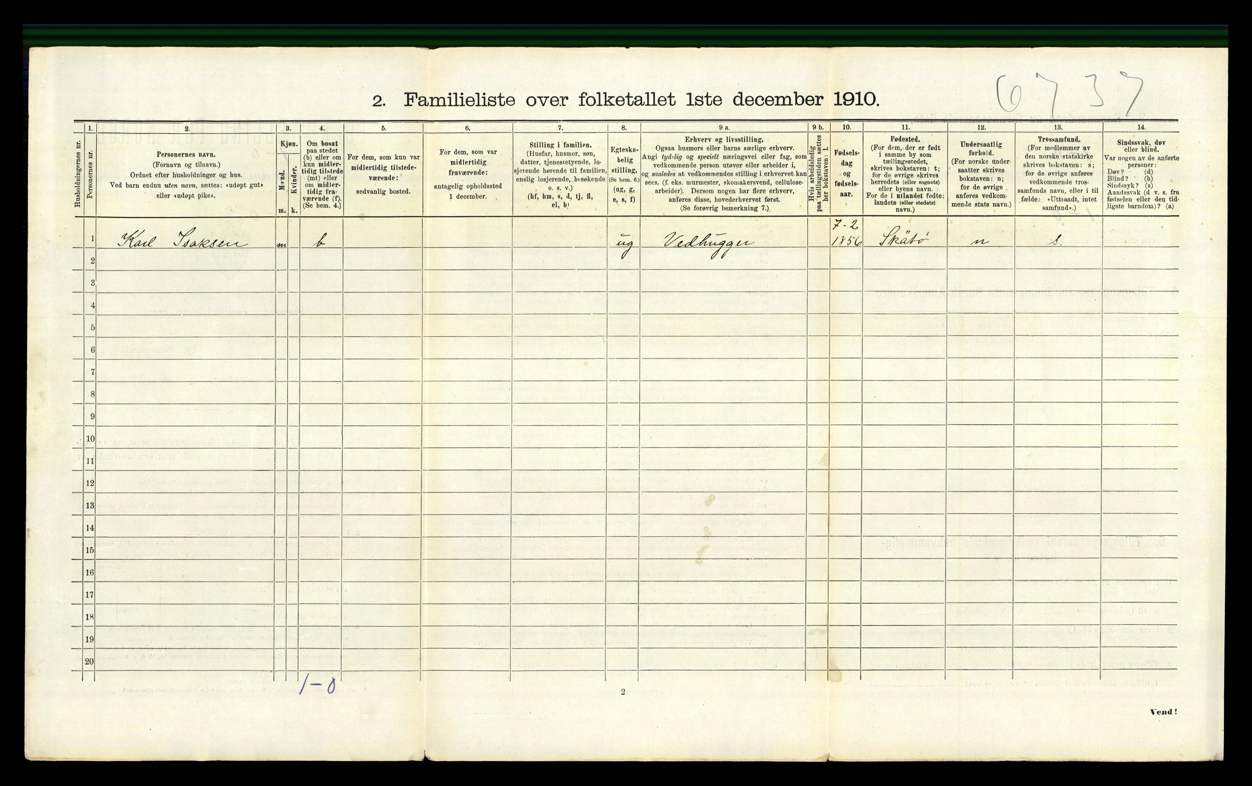 RA, 1910 census for Kragerø, 1910, p. 4273