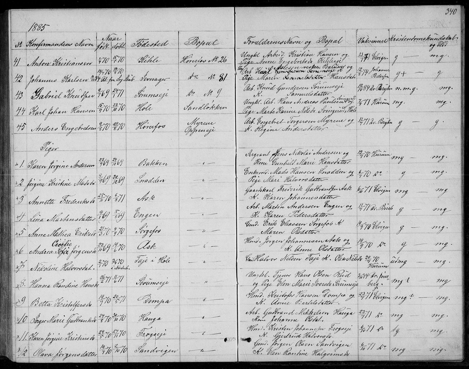 Norderhov kirkebøker, AV/SAKO-A-237/G/Ga/L0007: Parish register (copy) no. I 7, 1877-1887, p. 340