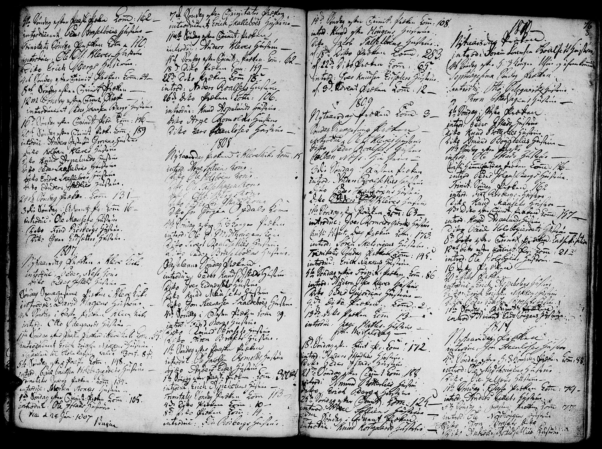 Ministerialprotokoller, klokkerbøker og fødselsregistre - Møre og Romsdal, SAT/A-1454/555/L0650: Parish register (official) no. 555A02 /2, 1798-1821, p. 76