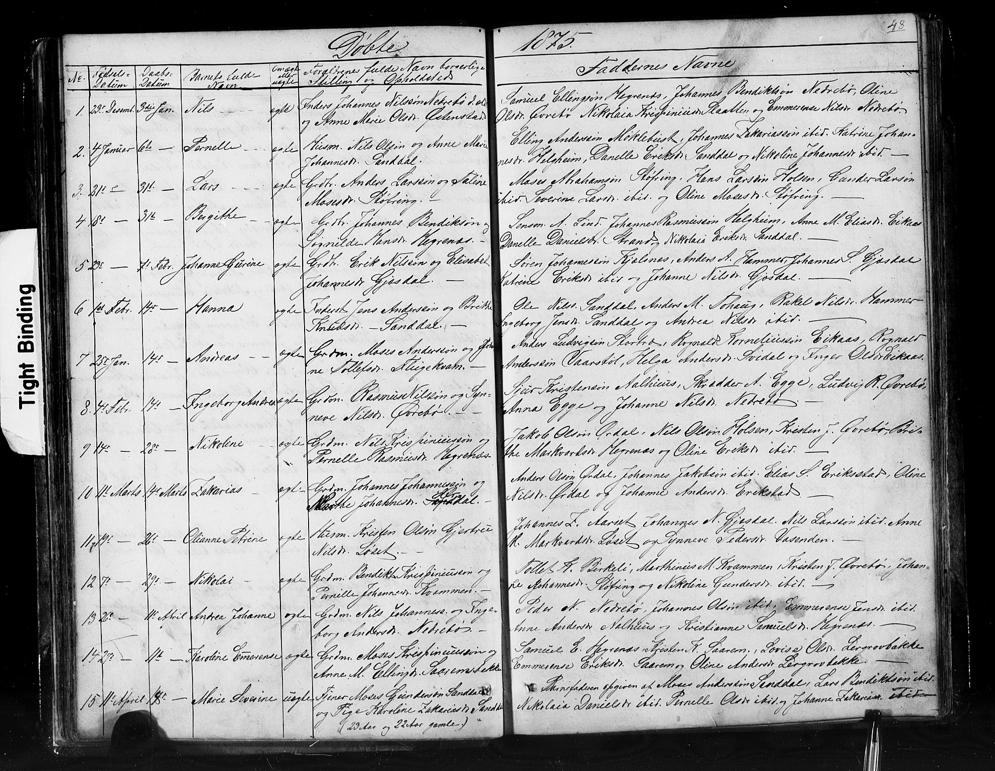 Jølster sokneprestembete, SAB/A-80701/H/Hab/Haba/L0001: Parish register (copy) no. A 1, 1853-1894, p. 48