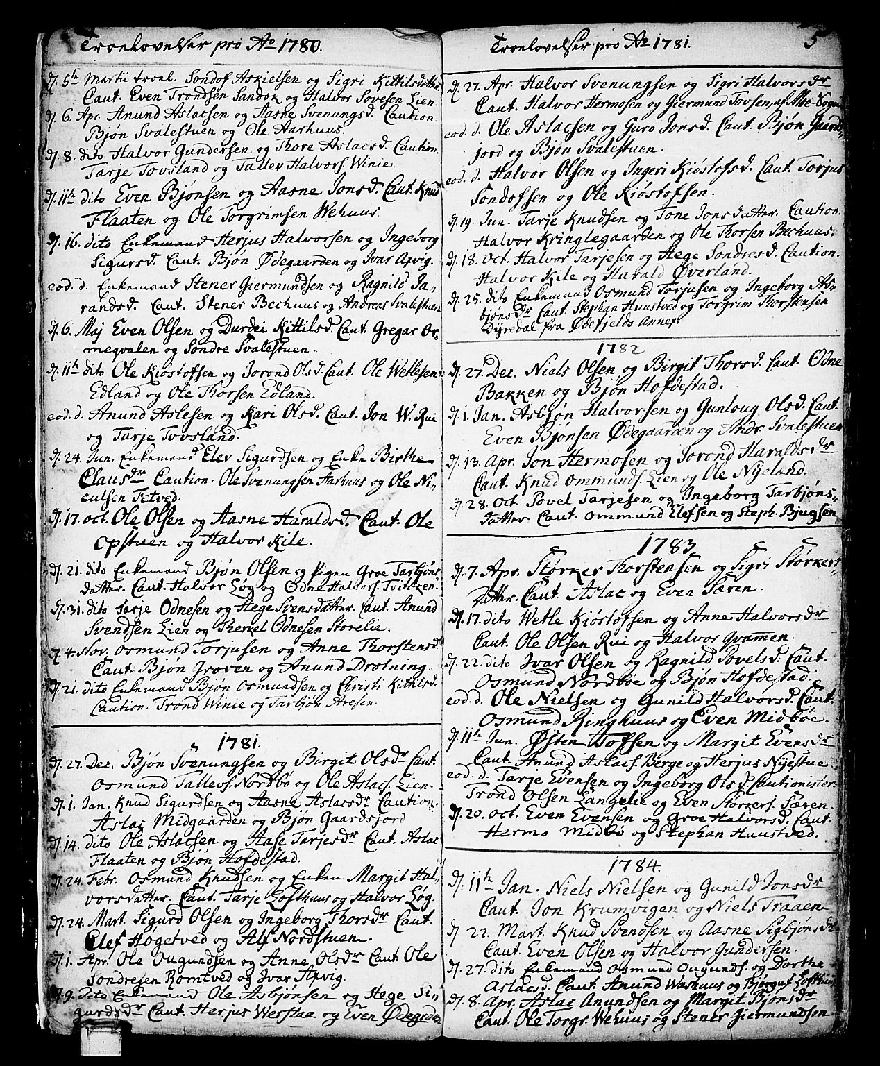 Vinje kirkebøker, SAKO/A-312/F/Fa/L0002: Parish register (official) no. I 2, 1767-1814, p. 5