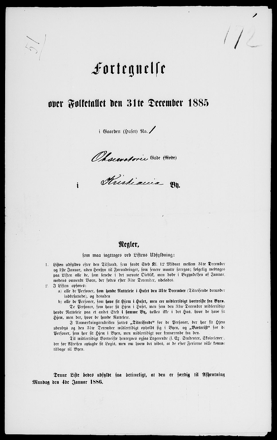 RA, 1885 census for 0301 Kristiania, 1885, p. 2819