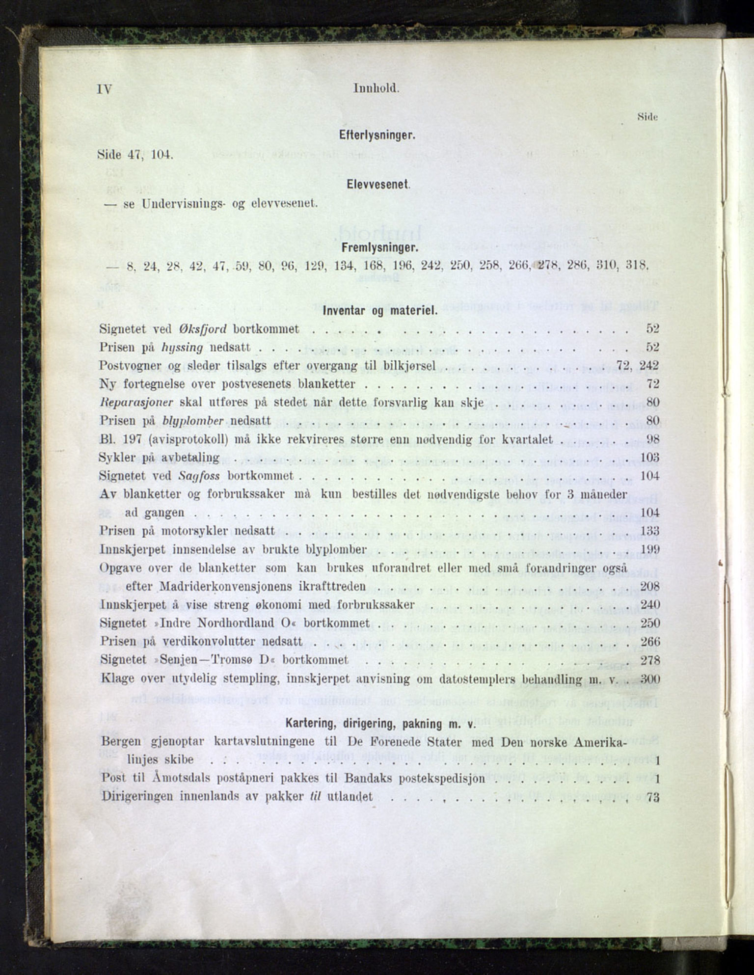 Norges Postmuseums bibliotek, NOPO/-/-/-: Sirkulærer fra Poststyrelsen, 1921