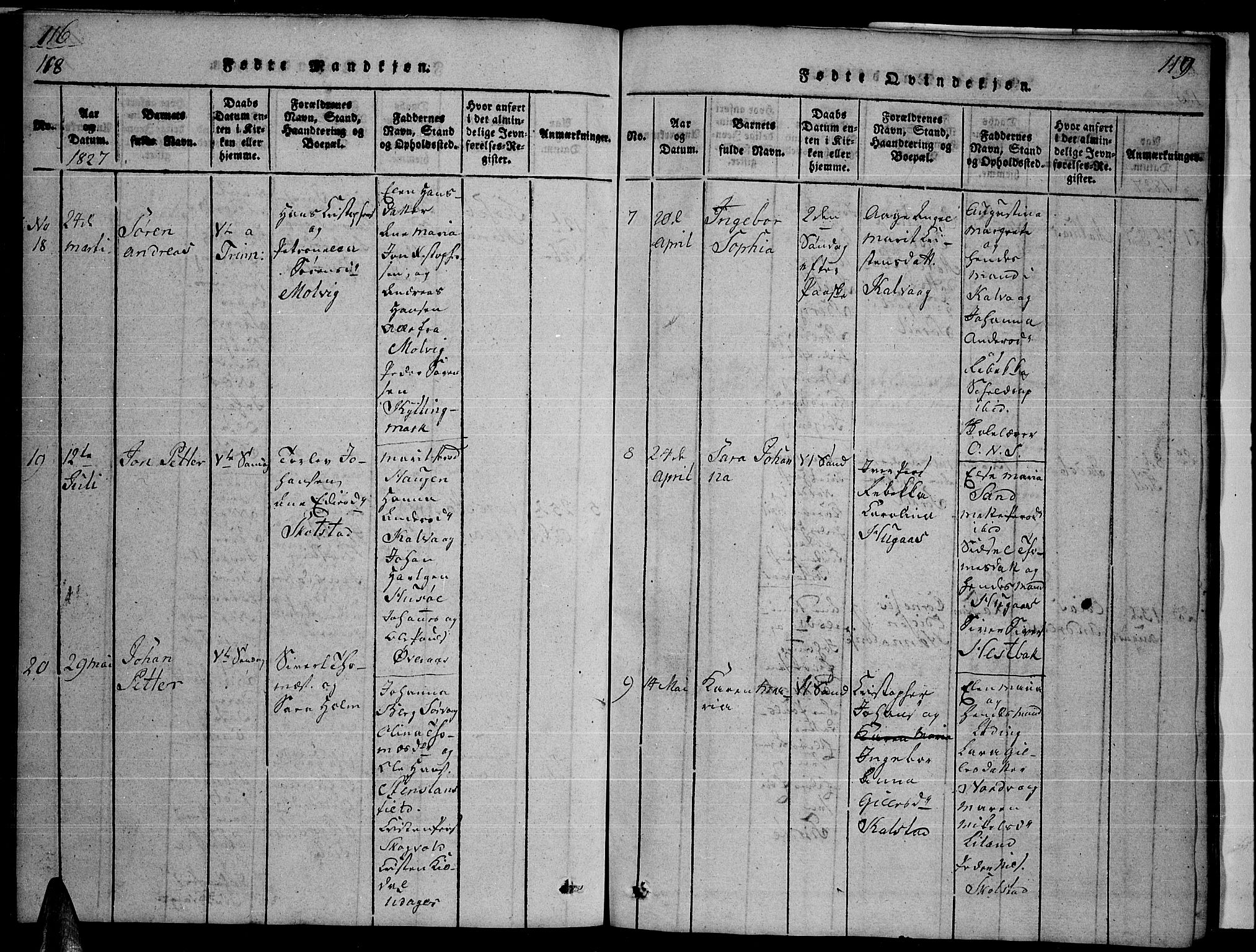 Ministerialprotokoller, klokkerbøker og fødselsregistre - Nordland, SAT/A-1459/859/L0855: Parish register (copy) no. 859C01, 1821-1839, p. 118-119