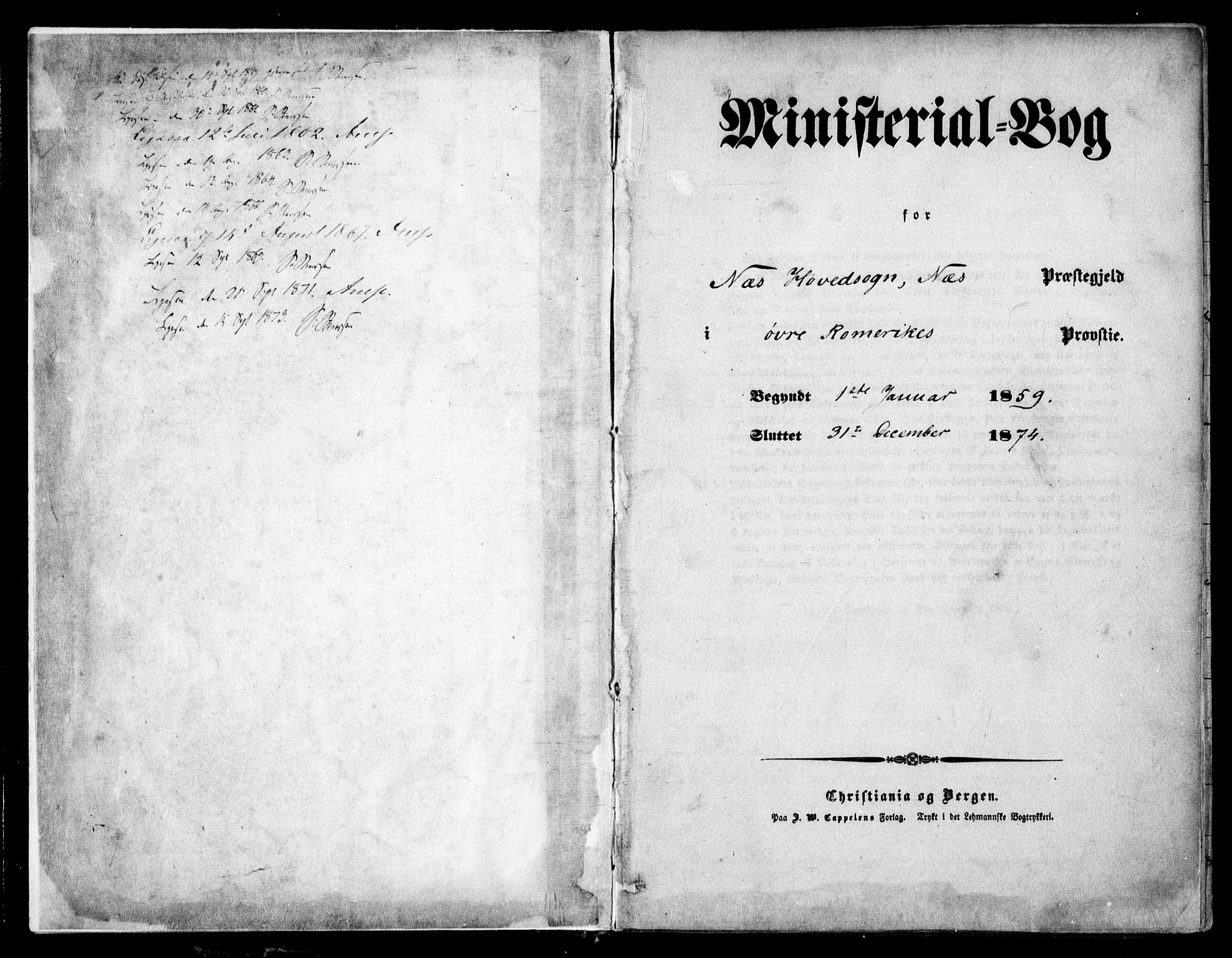 Nes prestekontor Kirkebøker, AV/SAO-A-10410/F/Fa/L0008: Parish register (official) no. I 8, 1859-1874