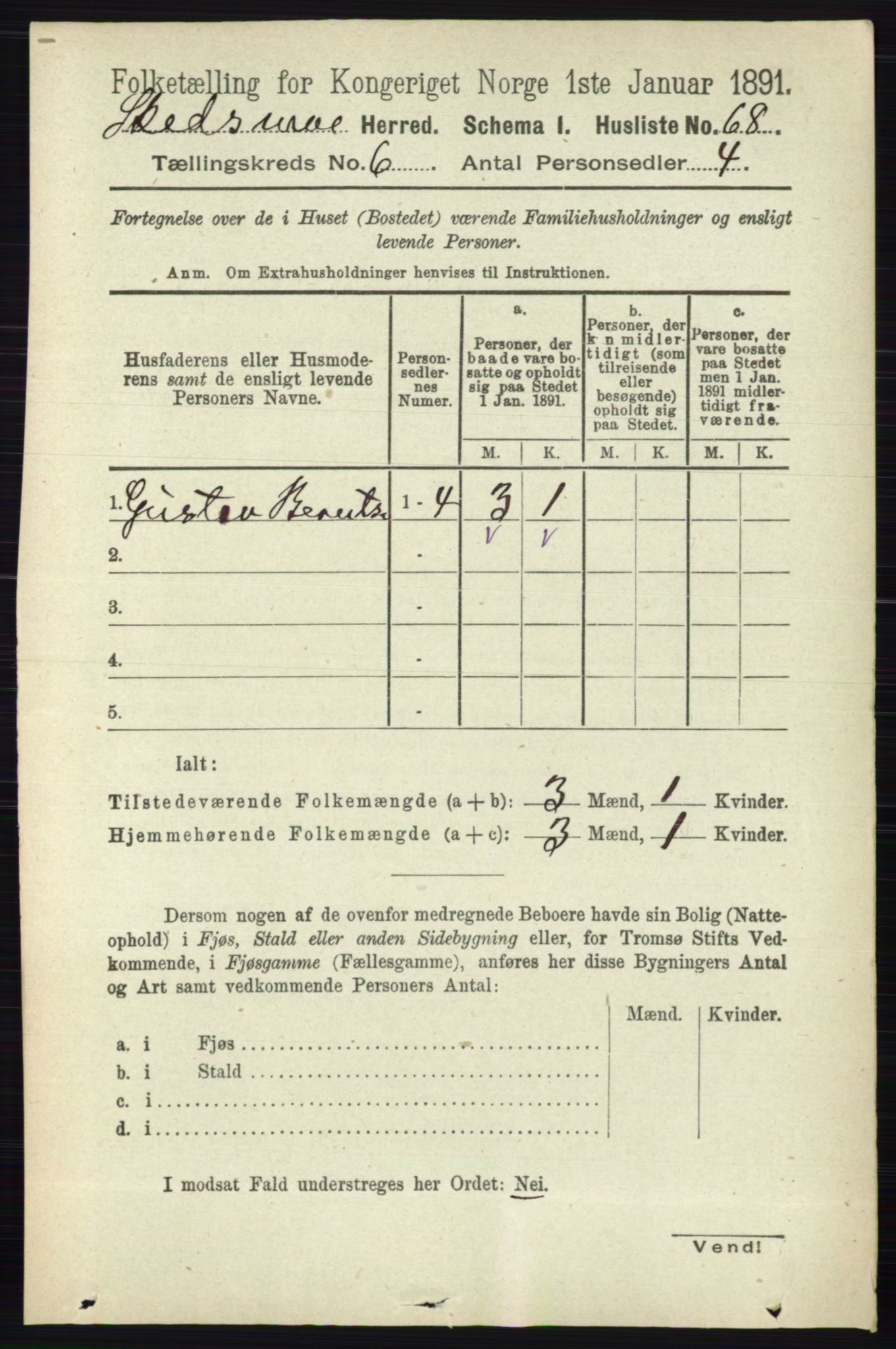 RA, 1891 census for 0231 Skedsmo, 1891, p. 2726