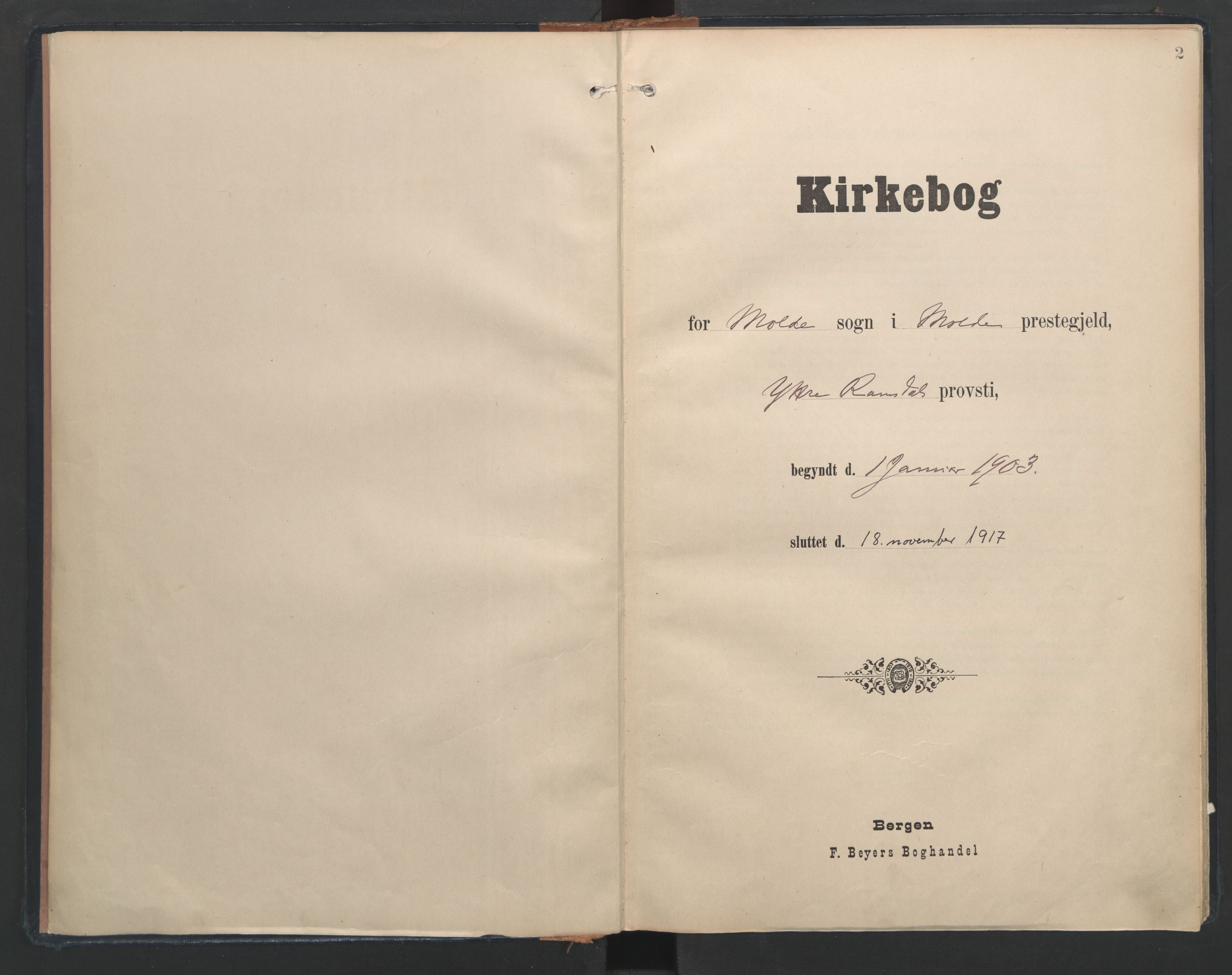 Ministerialprotokoller, klokkerbøker og fødselsregistre - Møre og Romsdal, SAT/A-1454/558/L0693: Parish register (official) no. 558A07, 1903-1917, p. 2