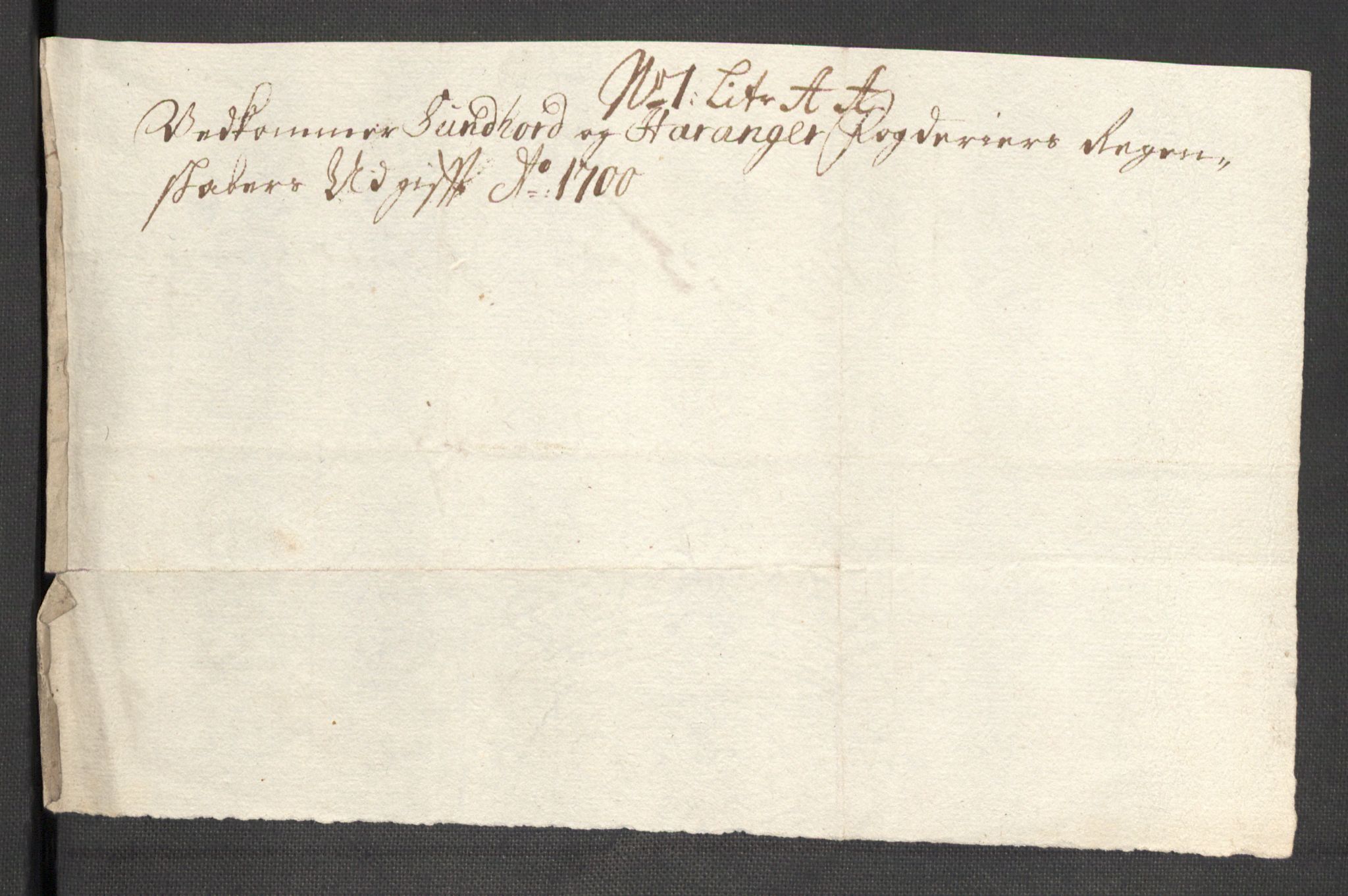 Rentekammeret inntil 1814, Reviderte regnskaper, Fogderegnskap, AV/RA-EA-4092/R48/L2979: Fogderegnskap Sunnhordland og Hardanger, 1700-1701, p. 278