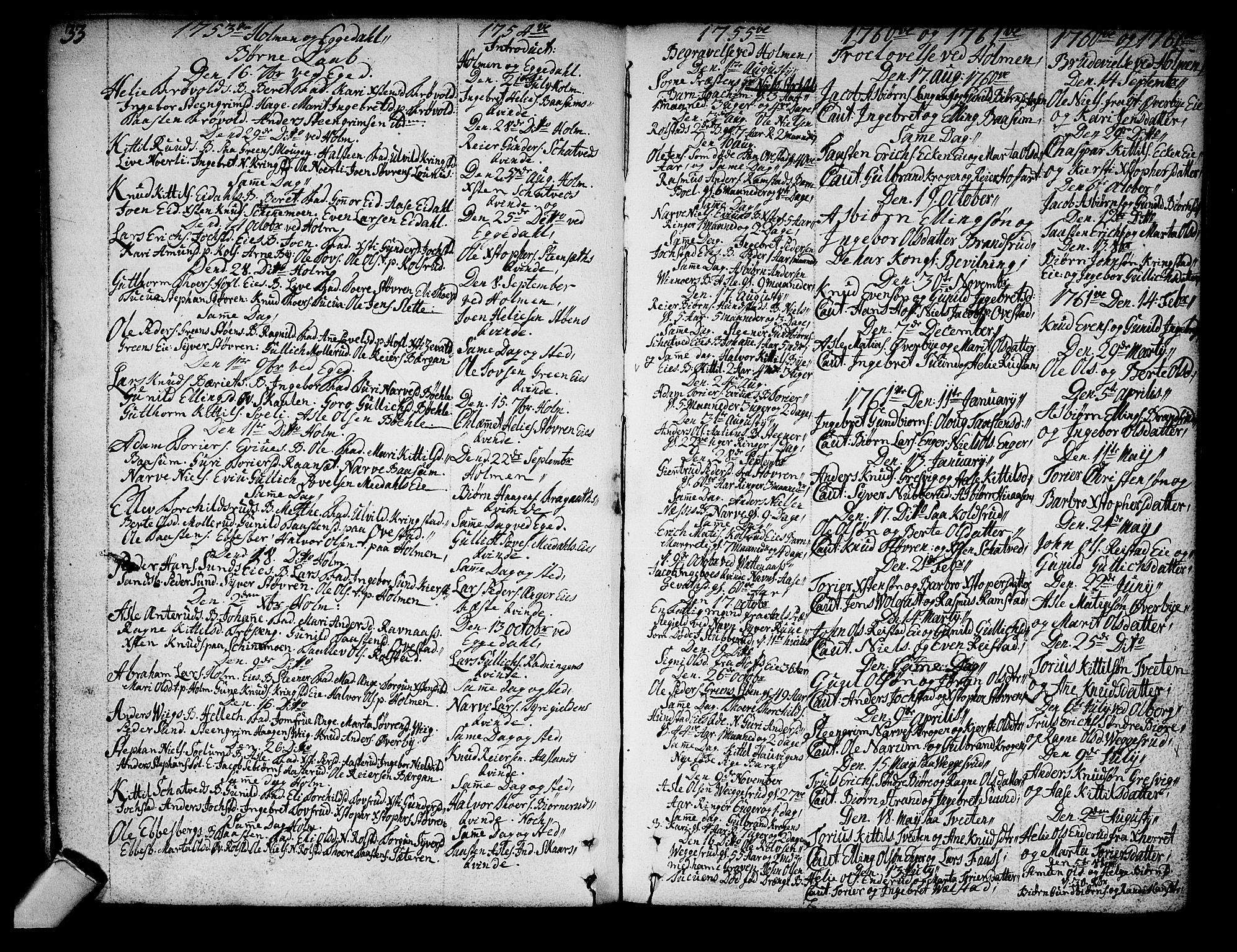 Sigdal kirkebøker, SAKO/A-245/F/Fa/L0001: Parish register (official) no. I 1, 1722-1777, p. 33-34