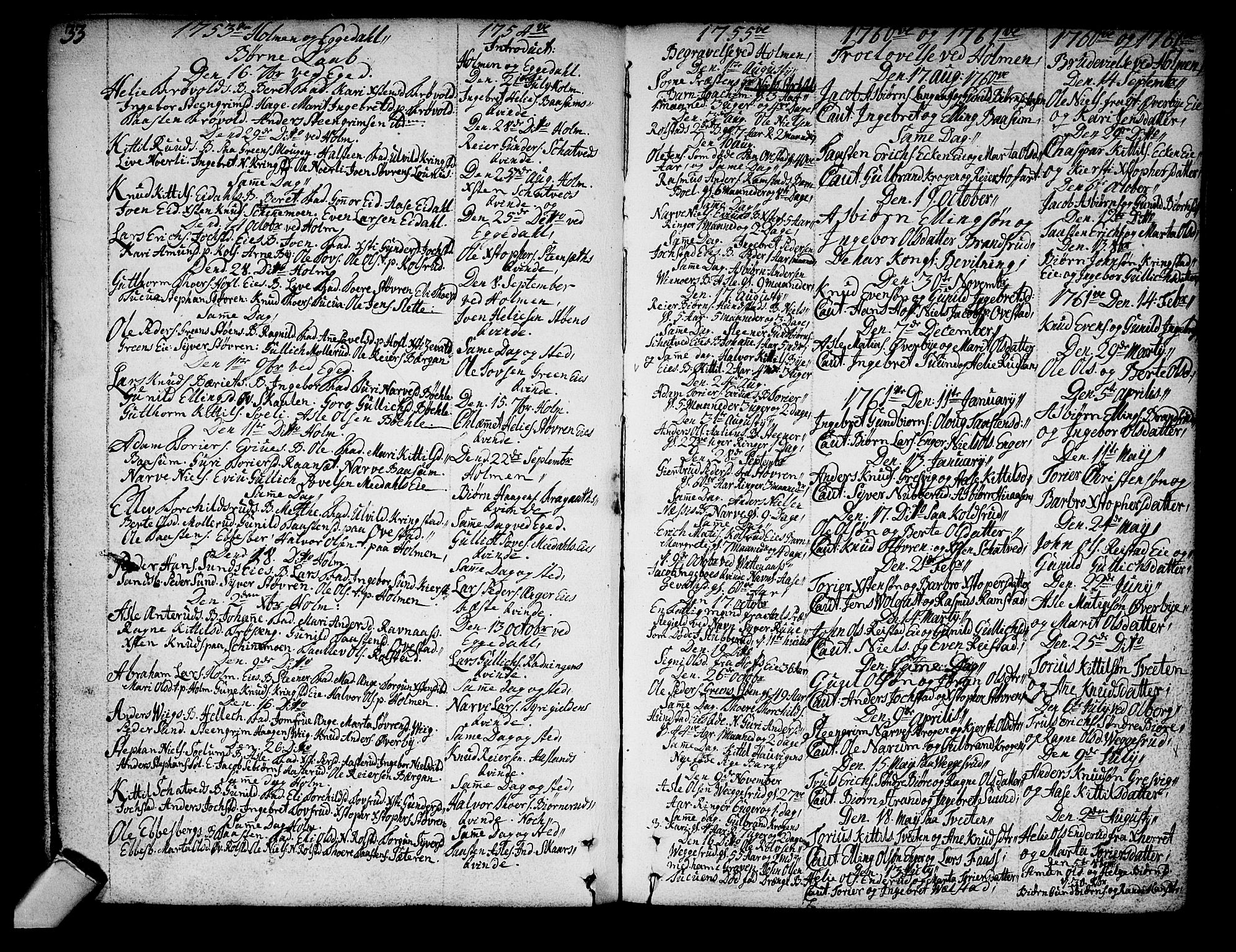 Sigdal kirkebøker, AV/SAKO-A-245/F/Fa/L0001: Parish register (official) no. I 1, 1722-1777, p. 33-34