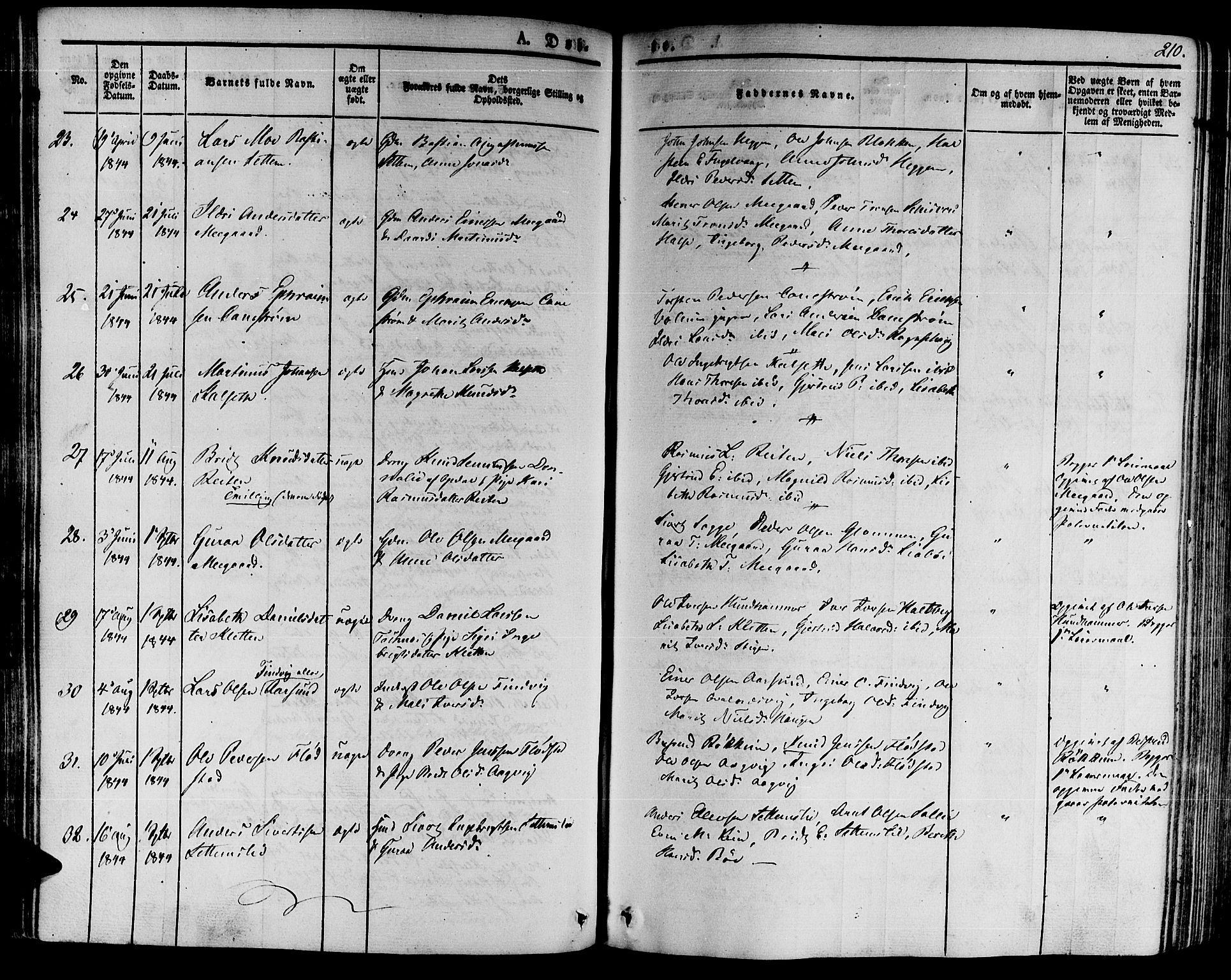 Ministerialprotokoller, klokkerbøker og fødselsregistre - Møre og Romsdal, AV/SAT-A-1454/592/L1025: Parish register (official) no. 592A03 /2, 1831-1849, p. 210