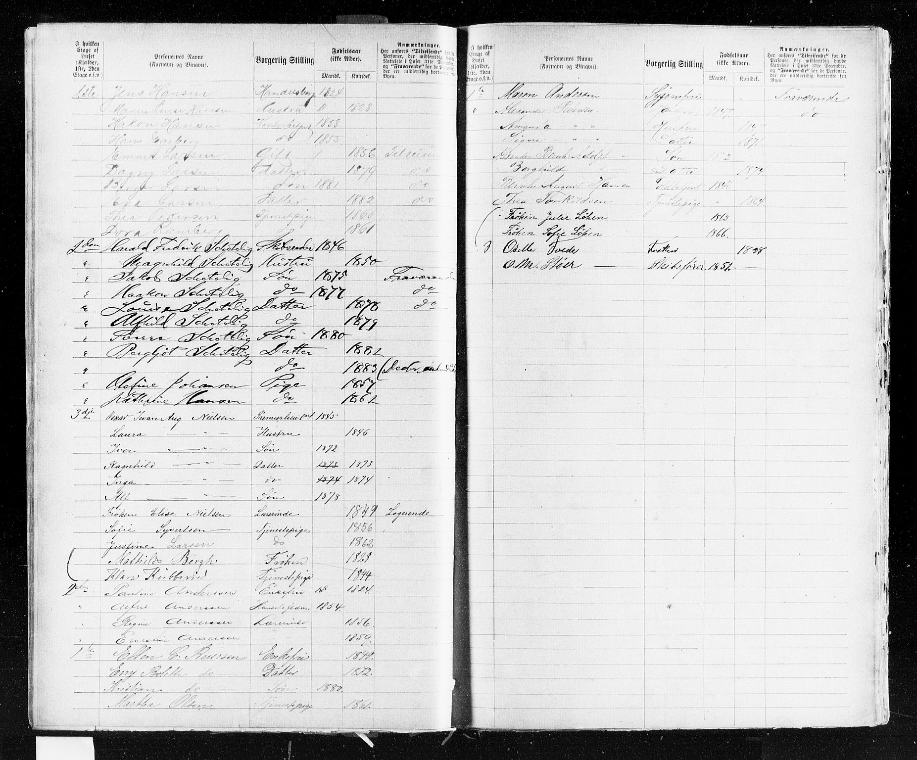 OBA, Municipal Census 1883 for Kristiania, 1883, p. 5201