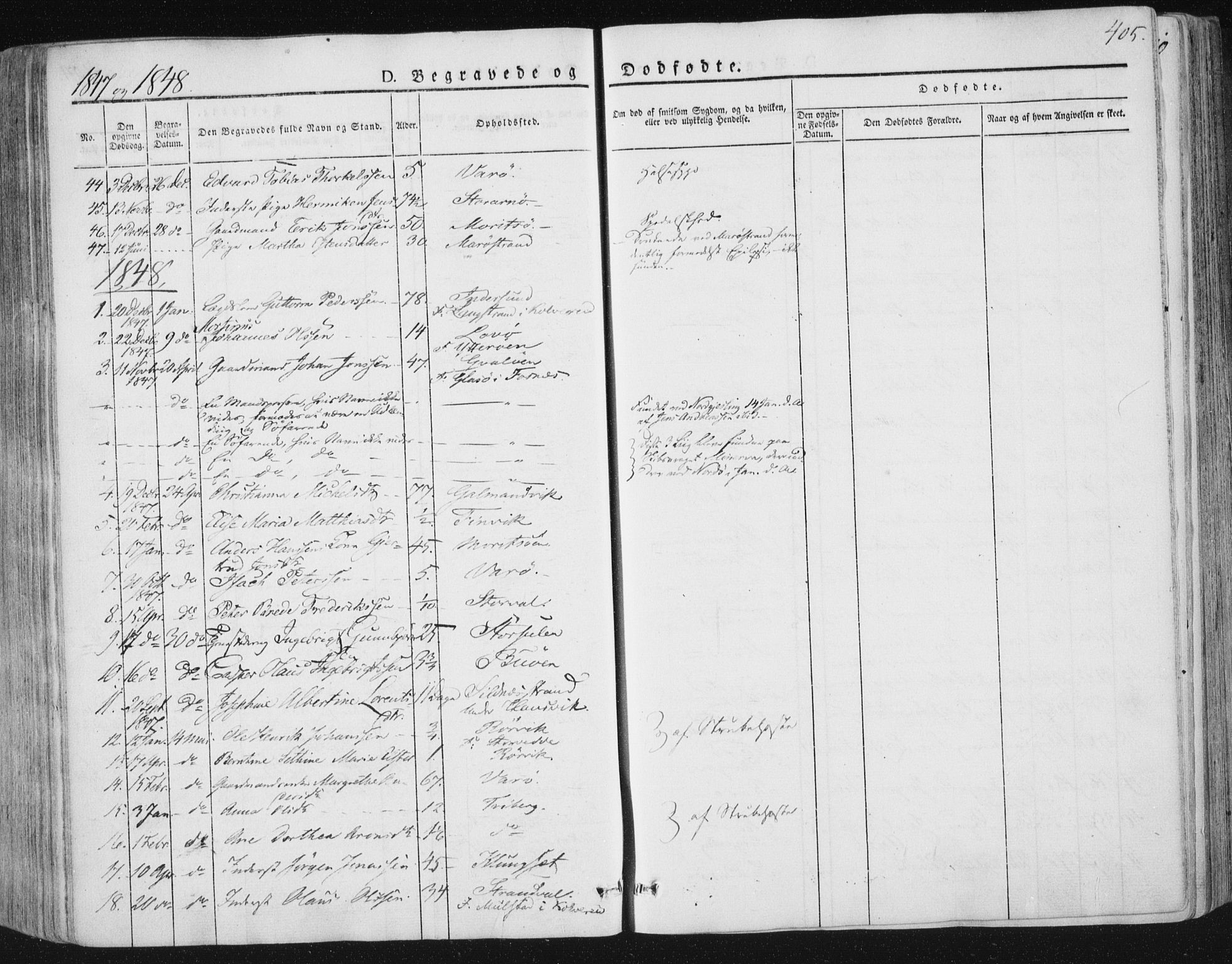 Ministerialprotokoller, klokkerbøker og fødselsregistre - Nord-Trøndelag, SAT/A-1458/784/L0669: Parish register (official) no. 784A04, 1829-1859, p. 405
