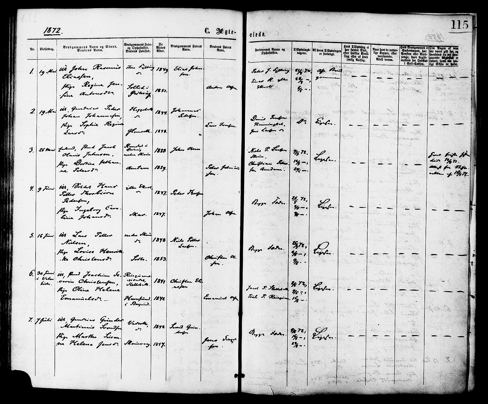 Ministerialprotokoller, klokkerbøker og fødselsregistre - Møre og Romsdal, AV/SAT-A-1454/524/L0355: Parish register (official) no. 524A07, 1864-1879, p. 115