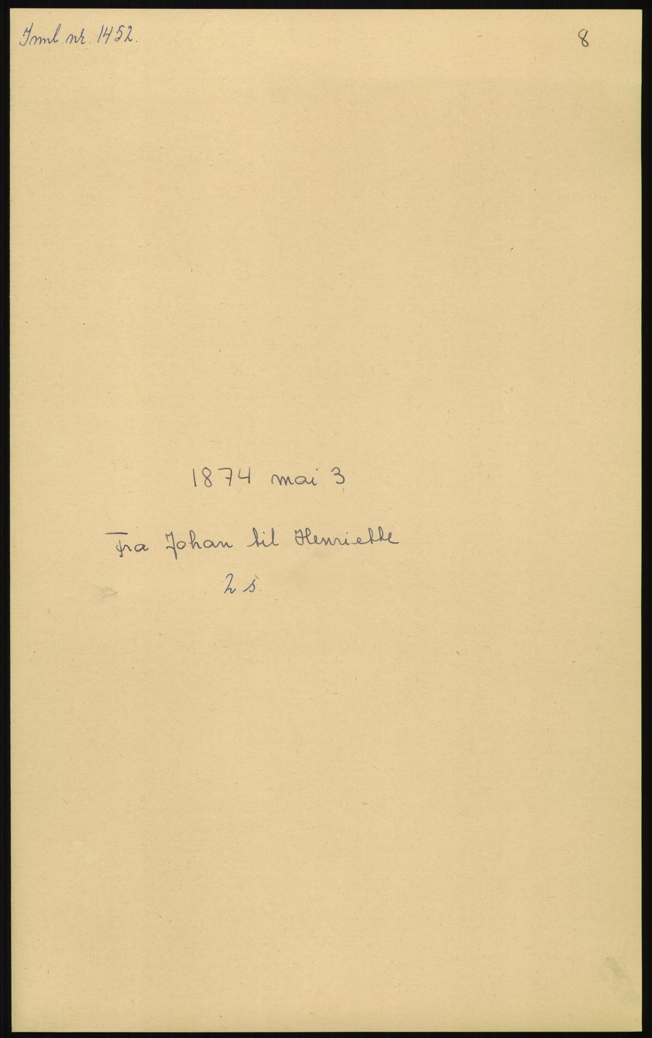 Samlinger til kildeutgivelse, Amerikabrevene, AV/RA-EA-4057/F/L0008: Innlån fra Hedmark: Gamkind - Semmingsen, 1838-1914, p. 143