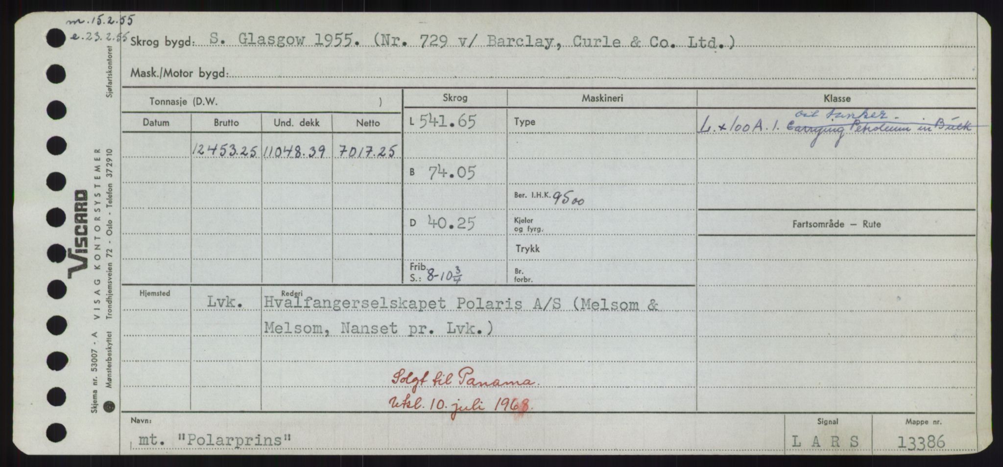 Sjøfartsdirektoratet med forløpere, Skipsmålingen, RA/S-1627/H/Hd/L0029: Fartøy, P, p. 393