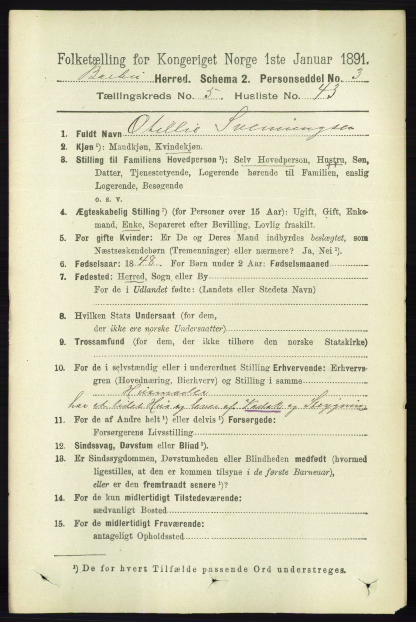 RA, 1891 census for 0990 Barbu, 1891, p. 3888