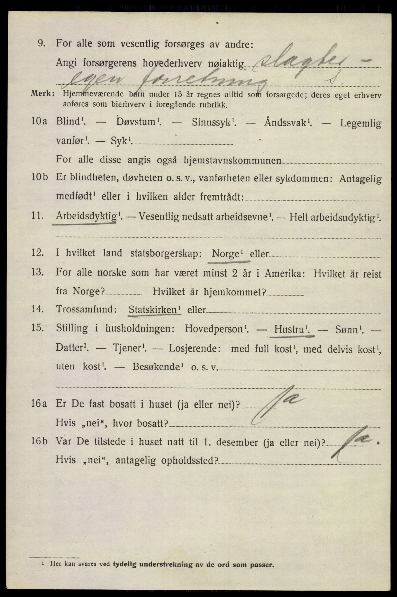 SAKO, 1920 census for Solum, 1920, p. 2287