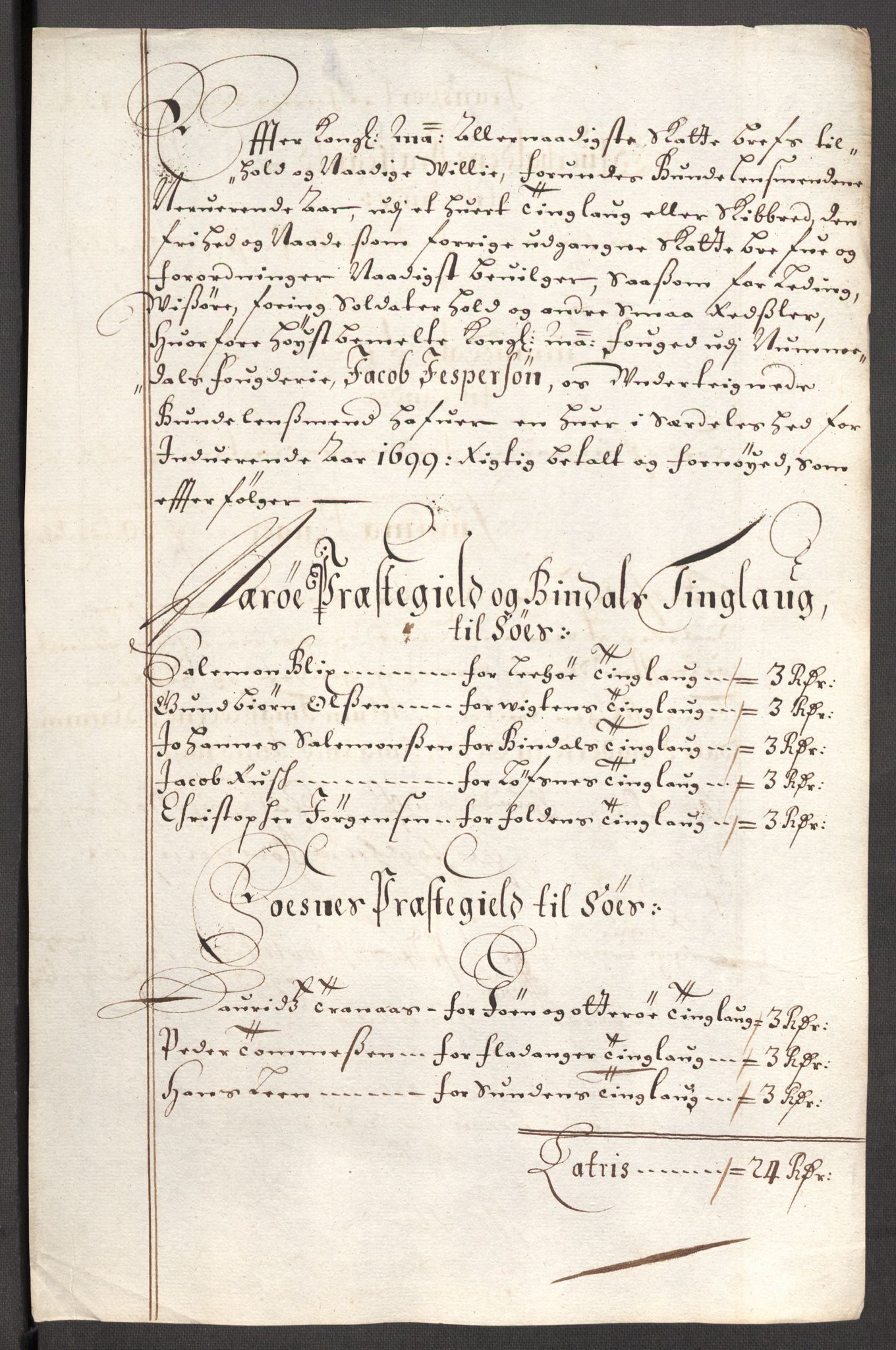 Rentekammeret inntil 1814, Reviderte regnskaper, Fogderegnskap, AV/RA-EA-4092/R64/L4426: Fogderegnskap Namdal, 1699-1700, p. 178