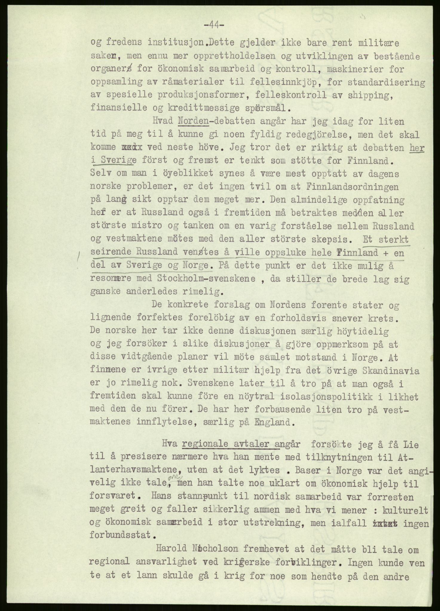 Ustvedt, Hans Jacob / Ustvedt familien, RA/PA-1248/H/L0047/0002: Dagbøker / Londondagboken, 1943, p. 44