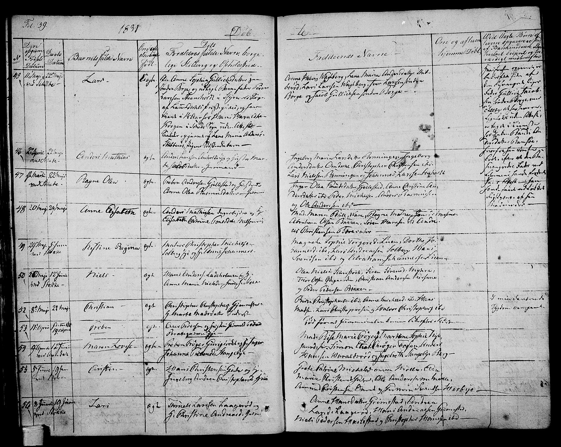 Stokke kirkebøker, AV/SAKO-A-320/F/Fa/L0006: Parish register (official) no. I 6, 1826-1843, p. 39