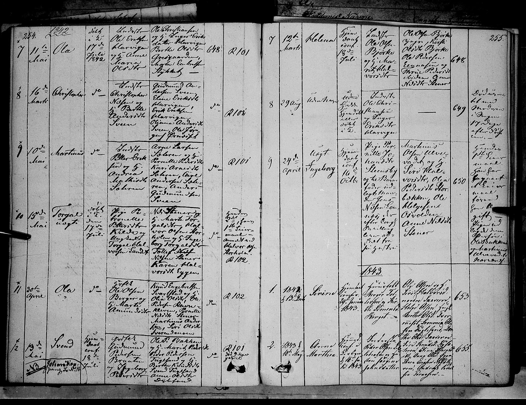 Trysil prestekontor, AV/SAH-PREST-046/H/Ha/Haa/L0004: Parish register (official) no. 4 /2, 1842-1850, p. 254-255